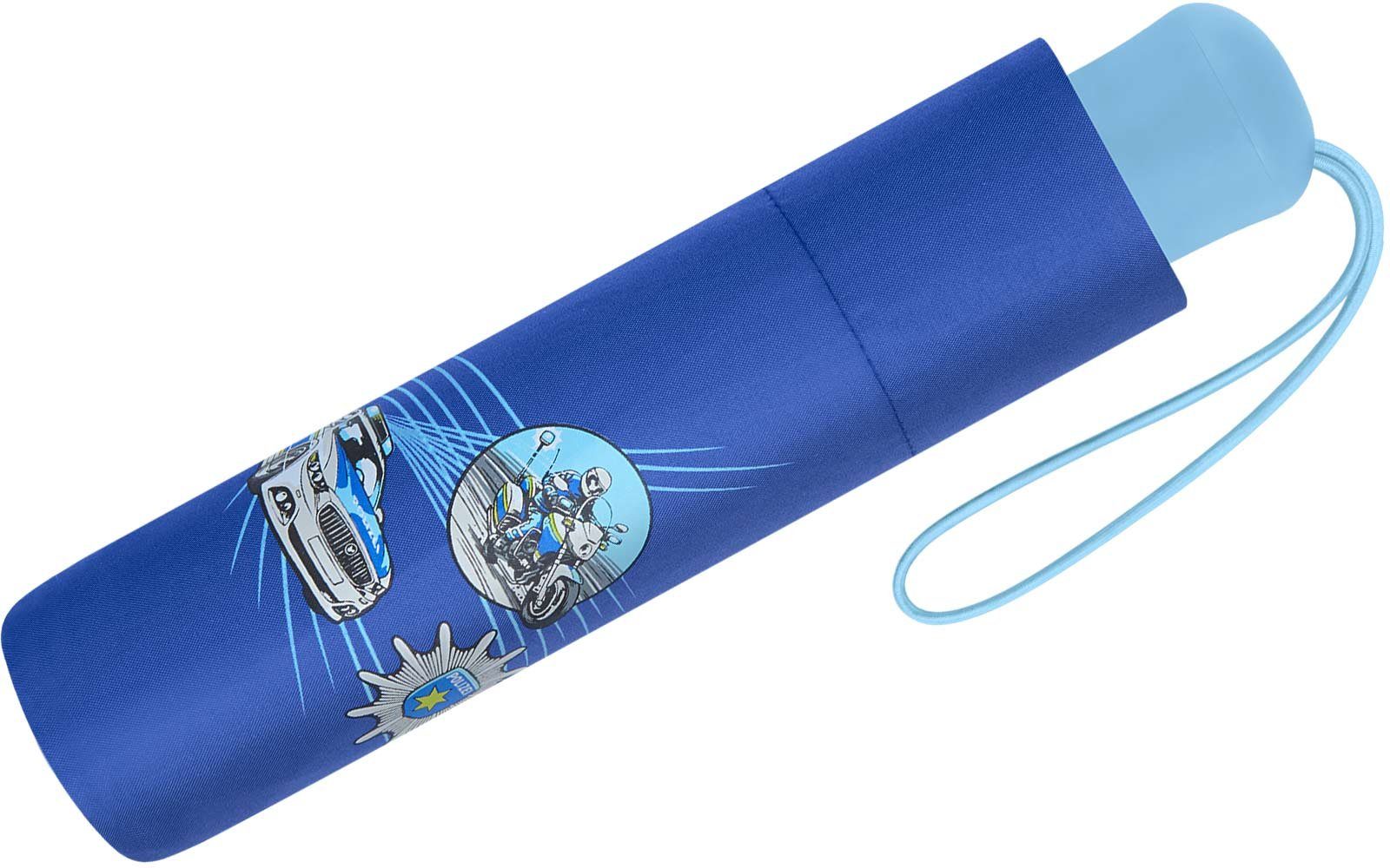Scout Taschenregenschirm Blue Police - Mini Kinderschirm, extra leicht für Kinder gemacht, reflektierend und bedruckt – Bild 3 von 3