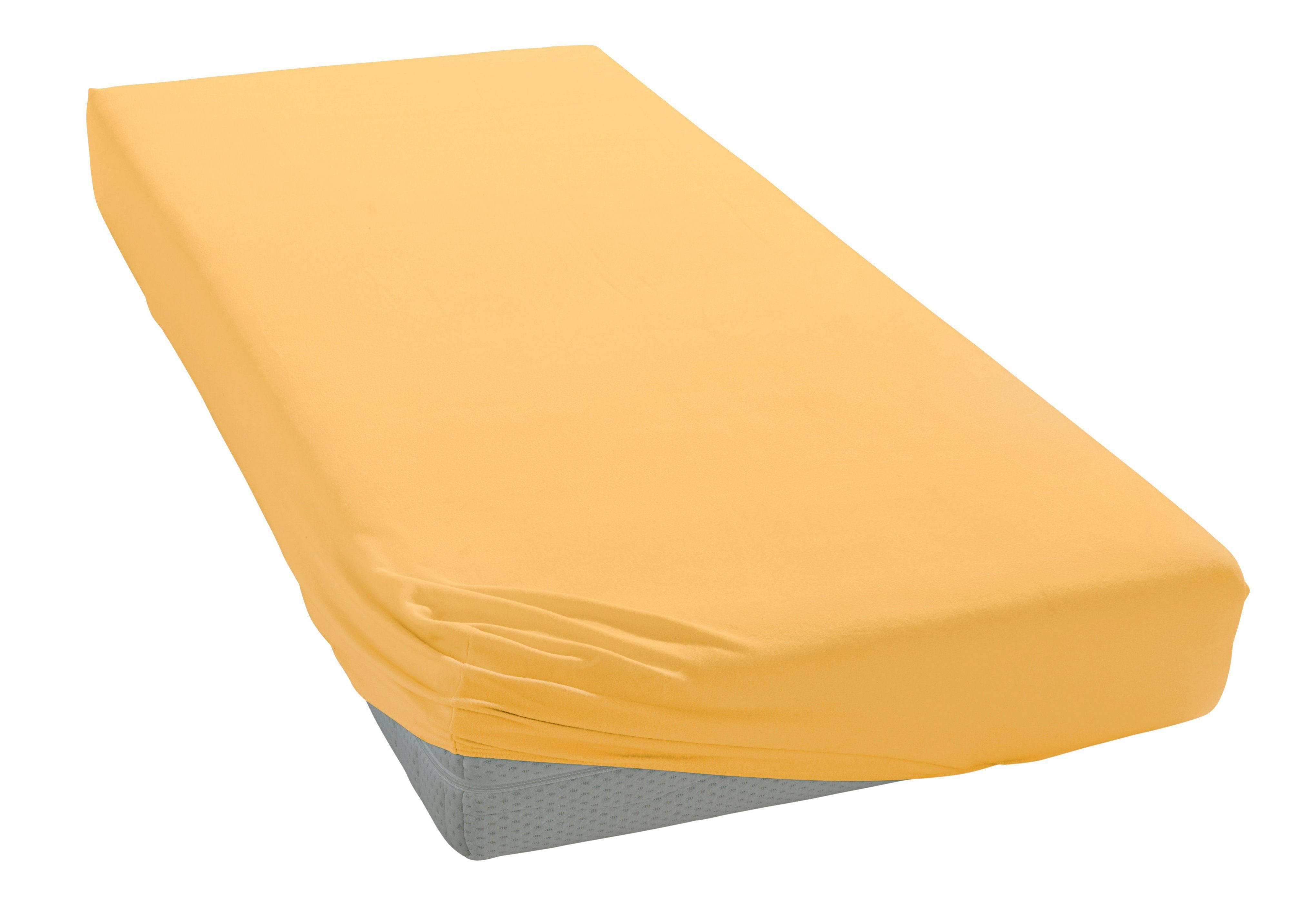 bellana Spannbettlaken bellana exclusiv aus 100% Mako-Baumwolle, 150 g/m², bügelfrei, Mako-Jersey, Gummizug: rundum, (1 Stück), feinste Mako-Baumwolle, Spannbetttuch für Matratzen bis 25cm Höhe