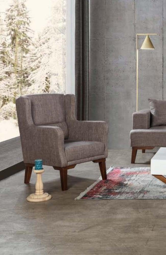 Polster JVmoebel Sessel, Möbel Sessel Wohnzimmer Einsitzer Sessel Luxus Textil