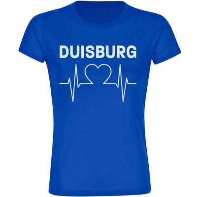 multifanshop T-Shirt Damen Duisburg - Herzschlag - Frauen