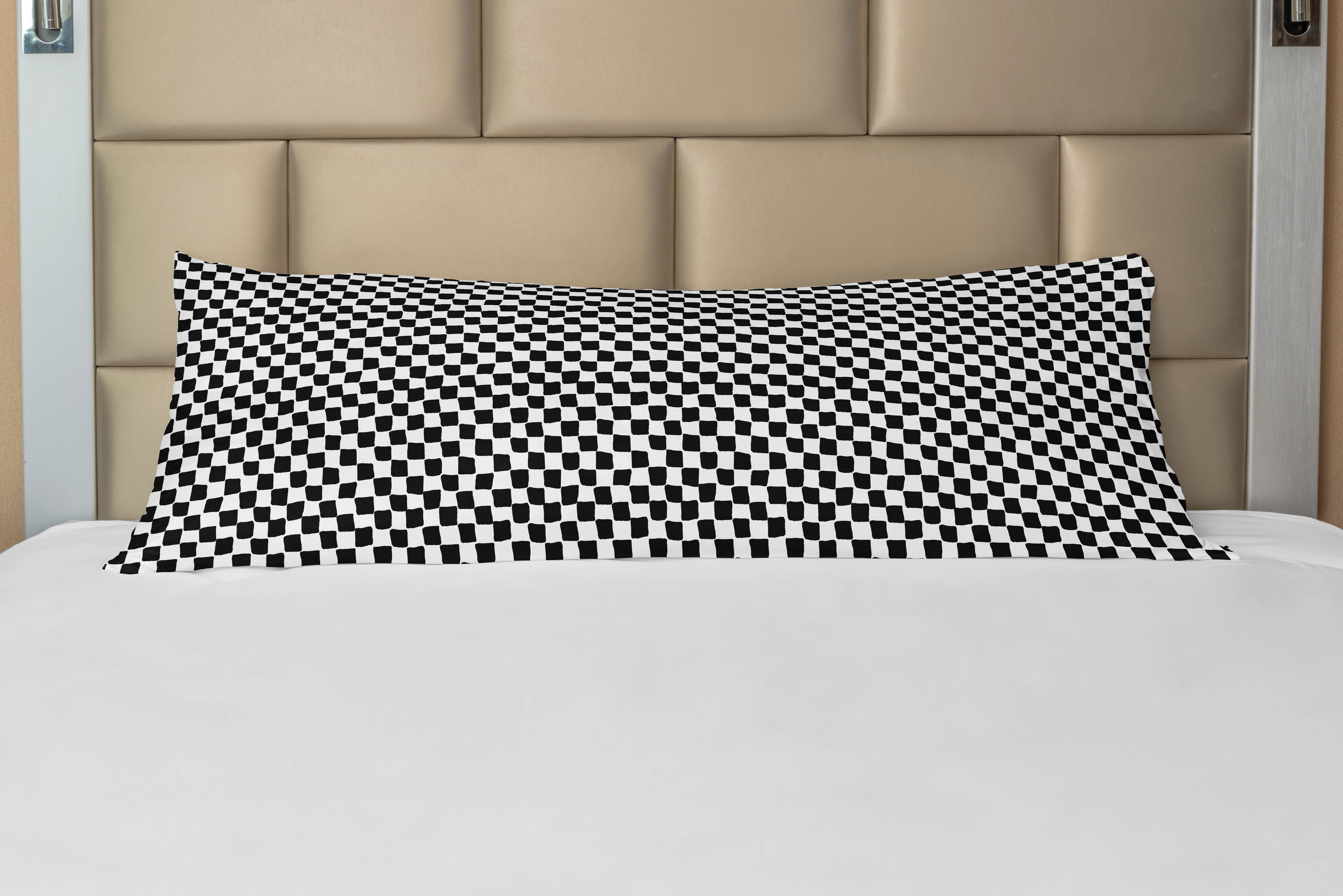 Abstrakt Checkered Deko-Akzent Kissenbezug, Abakuhaus, Seitenschläferkissenbezug Mudcloth Langer Stil
