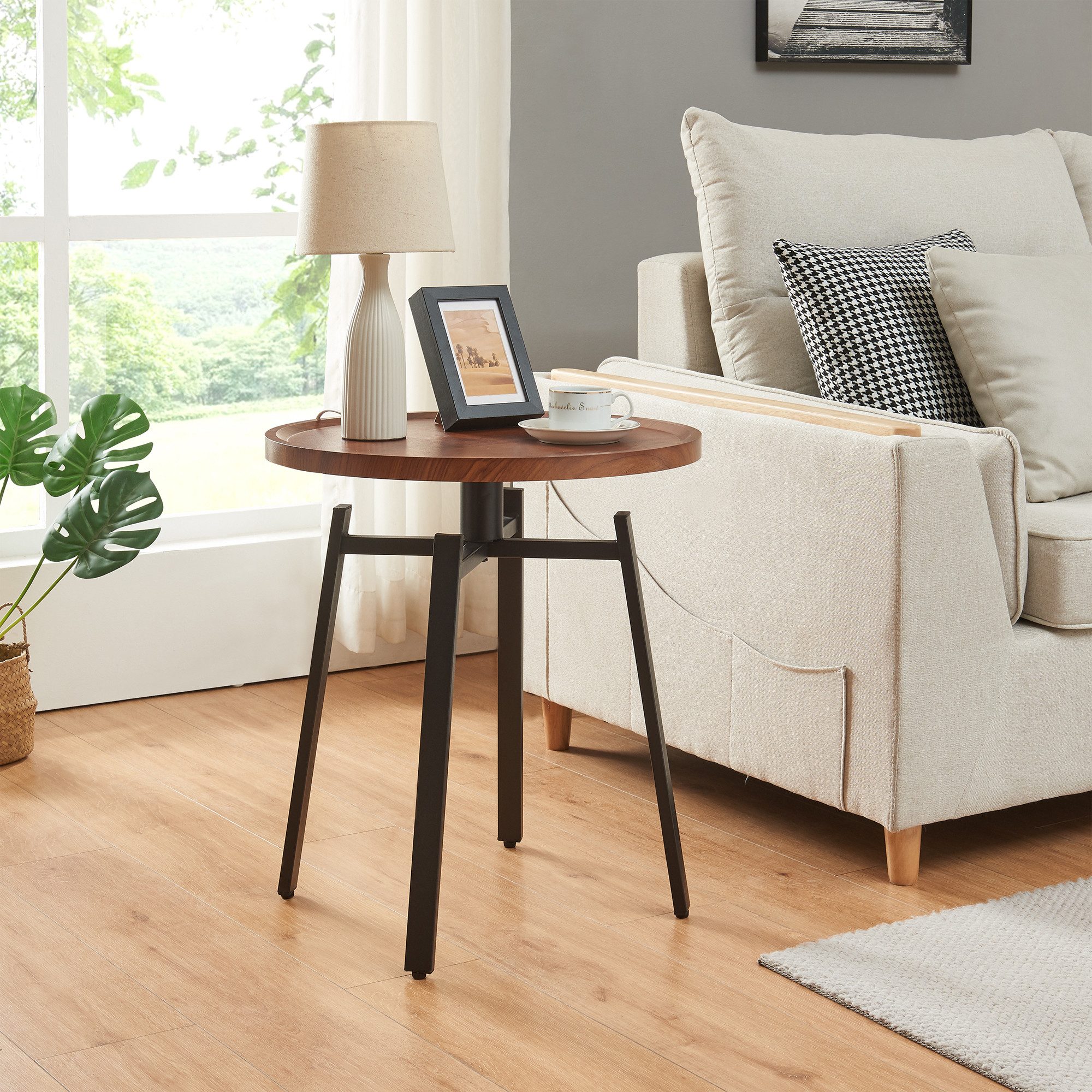 en.casa Beistelltisch, »Mippeena« mit Metallgestell 54xØ50 günstig online kaufen