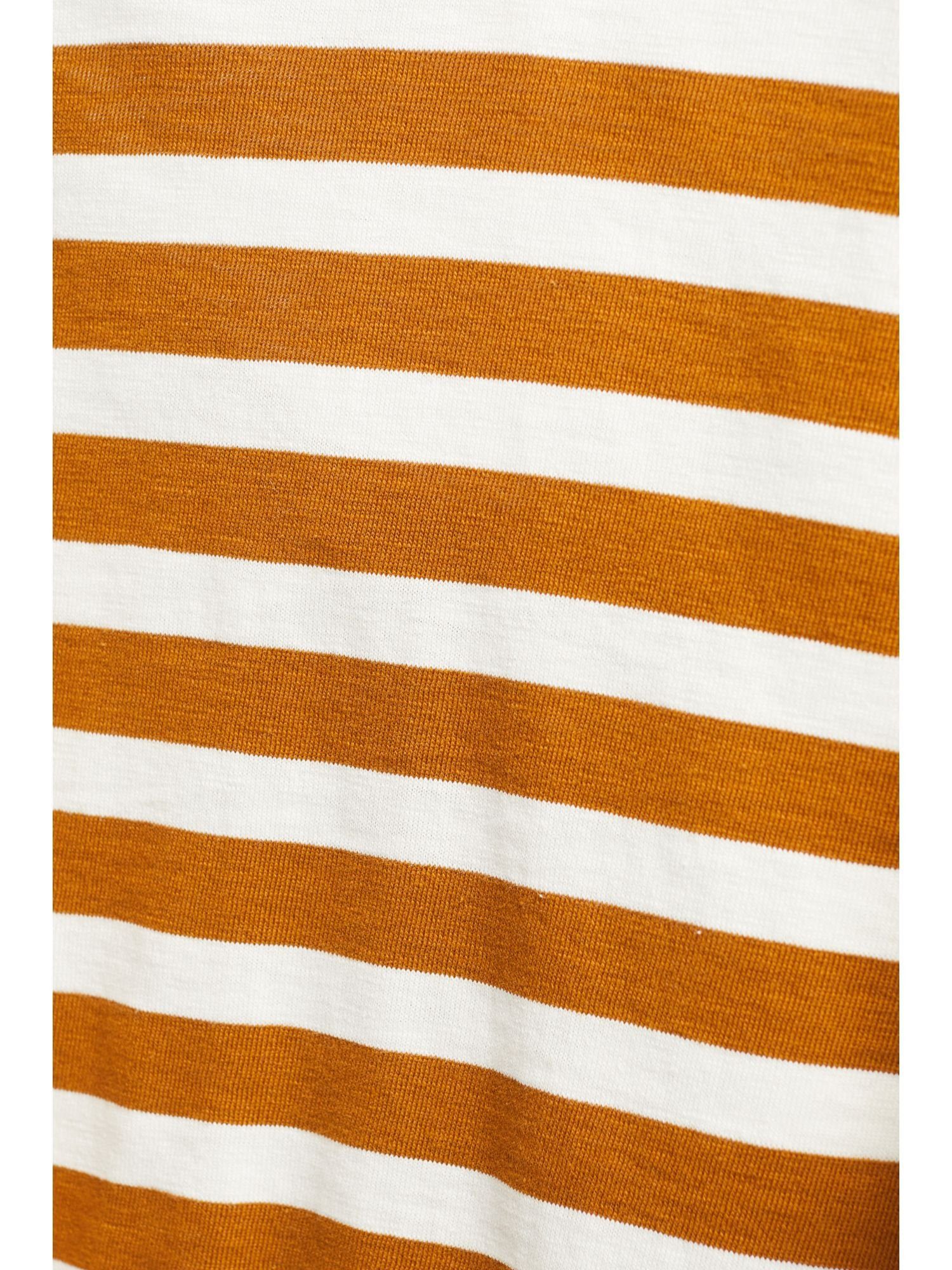 Streifen-Shirt CARAMEL Langarmshirt (1-tlg) V-Ausschnitt mit Esprit
