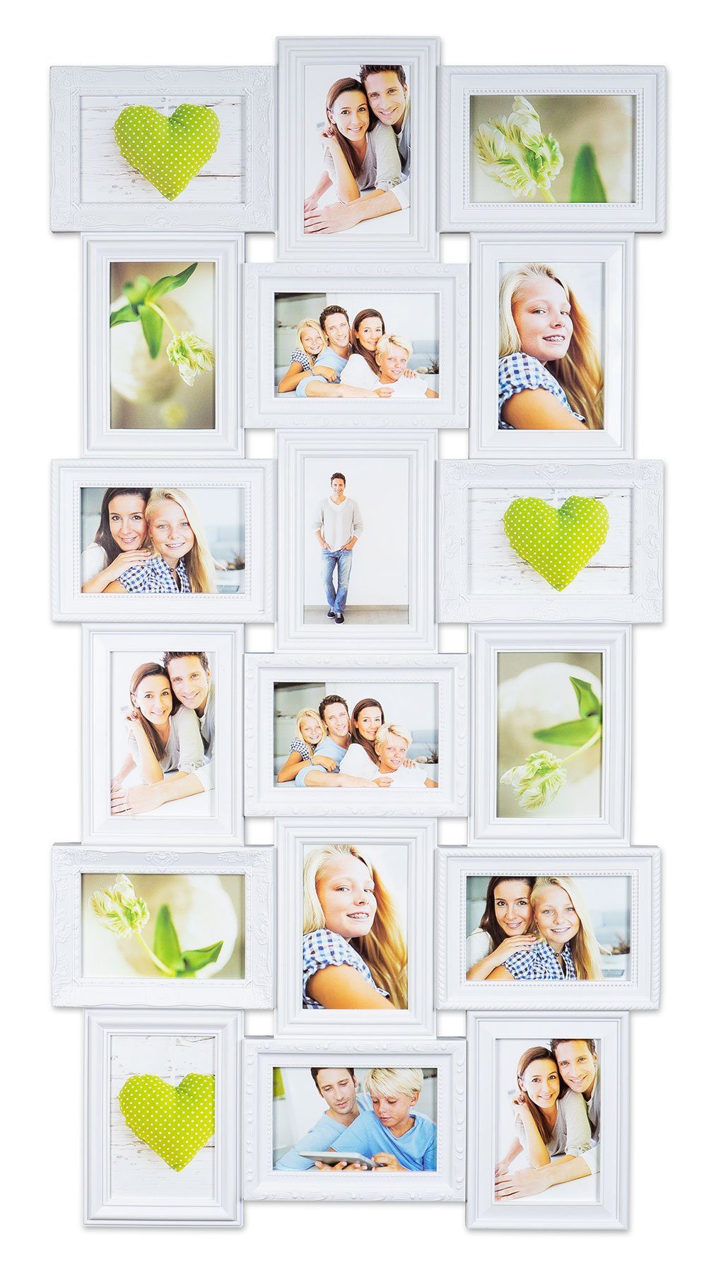 Levandeo® Bilderrahmen Collage, Bilderrahmen weiß 18 Bilder Barock antik Fo günstig online kaufen