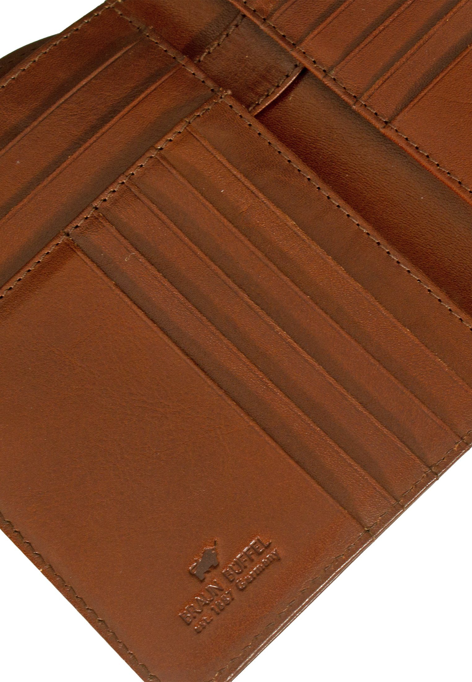Stiftehalter mit Brieftasche Brieftasche, Braun Büffel COUNTRY palisandro RFID