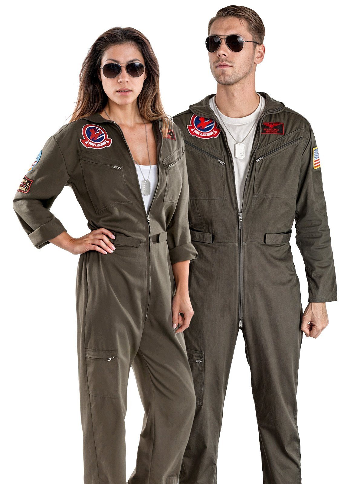 Maskworld Kostüm Original Top Gun Kostüm - Kampfjet Pilot Overall, Lizenzie günstig online kaufen