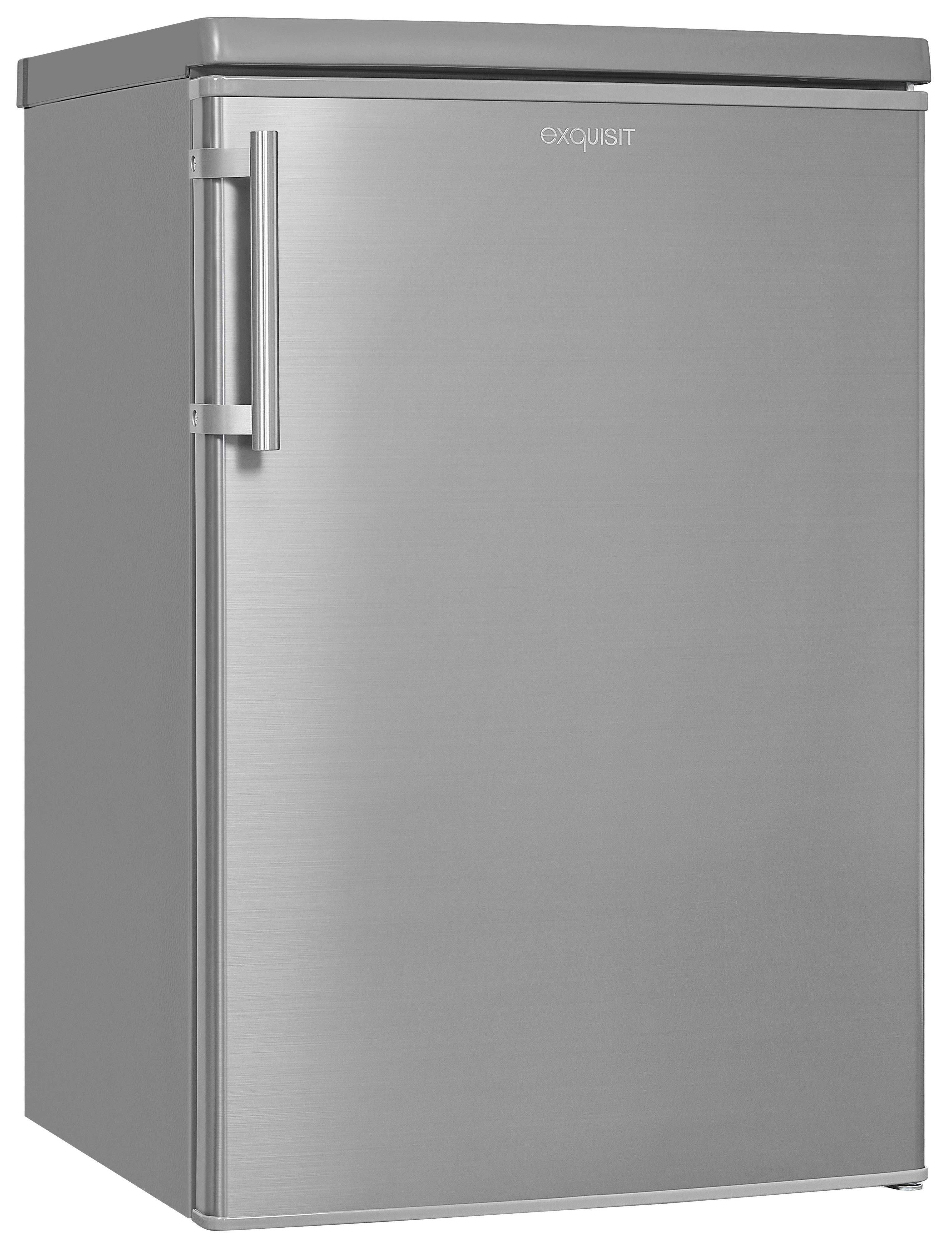 exquisit Kühlschrank KS16-V-H-040E inoxlook, 85,5 cm hoch, 55 cm breit, Perfekte Kühlung für Zuhause: 127 L, sparsam & praktisch
