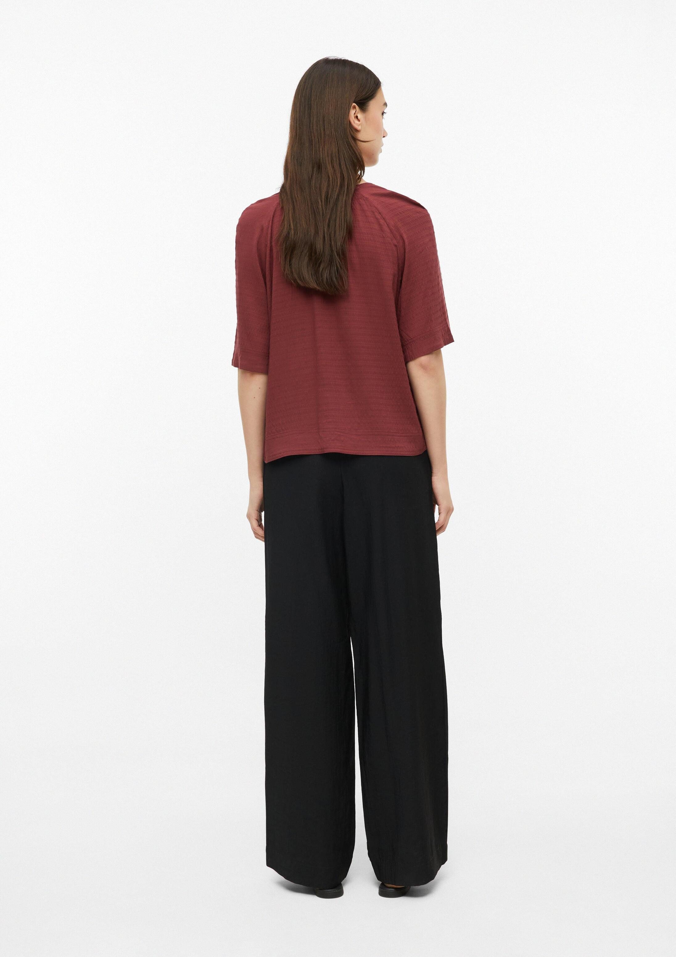 s.Oliver Kurzarmbluse Bluse Gecrêpte Bluse aus Viskosemix