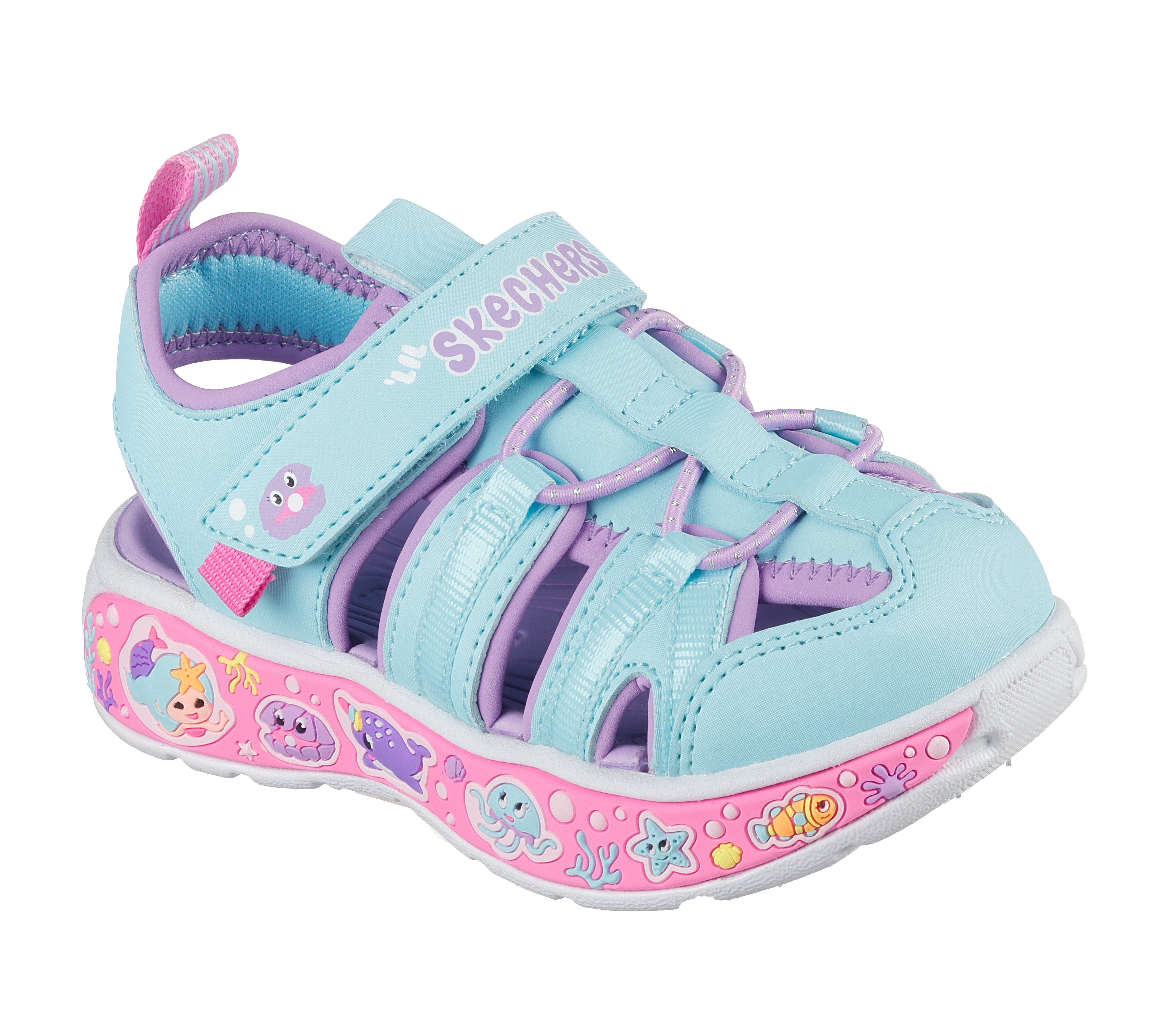 Skechers PLAY SCENE SPLASH Sandale Badeschuh mit bunter Sohle, Größenschablone zum Download