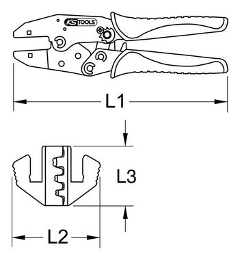 KS Tools Crimpzange, Für Steckhülsen Ø 2,5-10mm²