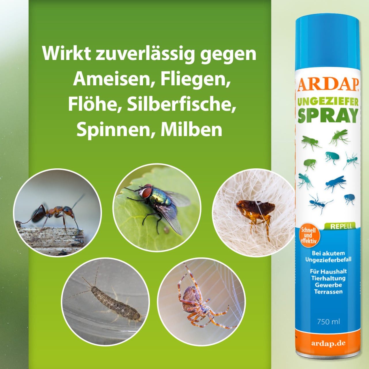 Ardap Insektenvernichter ARDAP Repell Ungezieferspray 750 ml