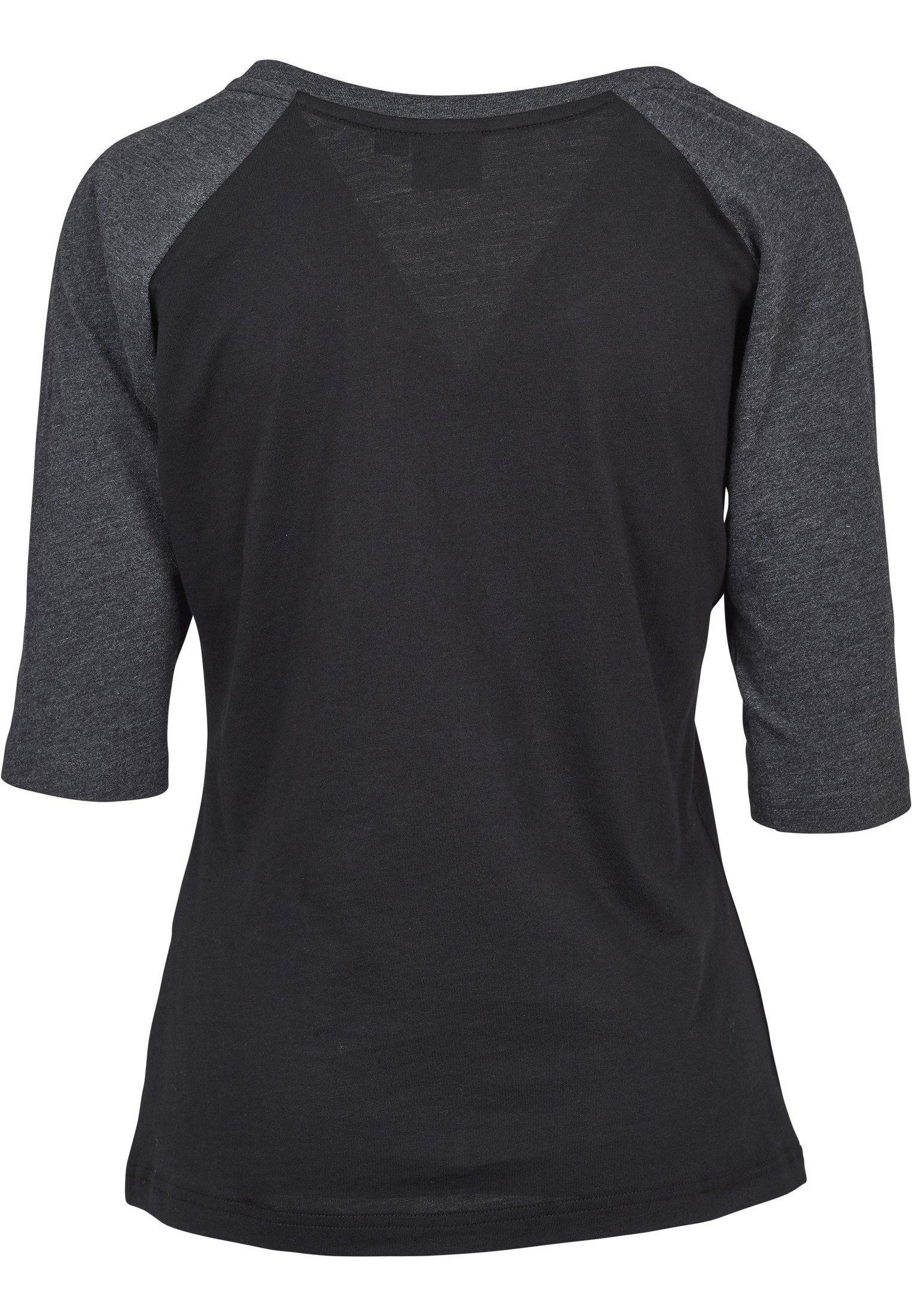 URBAN CLASSICS Kurzarmshirt Damen Tee black/charcoal 3/4 Ladies Raglan Contrast (1-tlg)