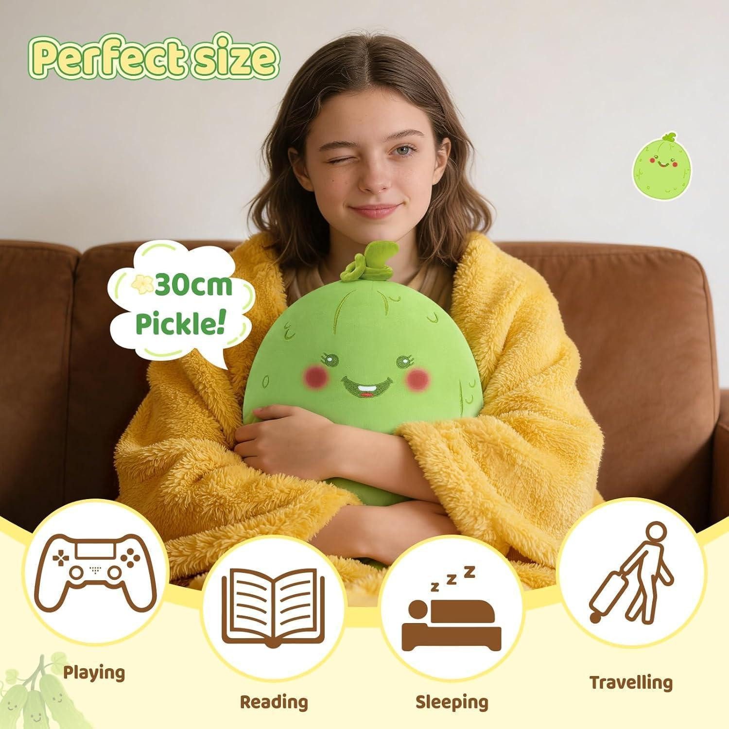 LuxusKollektion Kuscheltier Plüschtier Kuscheltier Kawaii Kissen Plüsch 30cm Gurke Grün