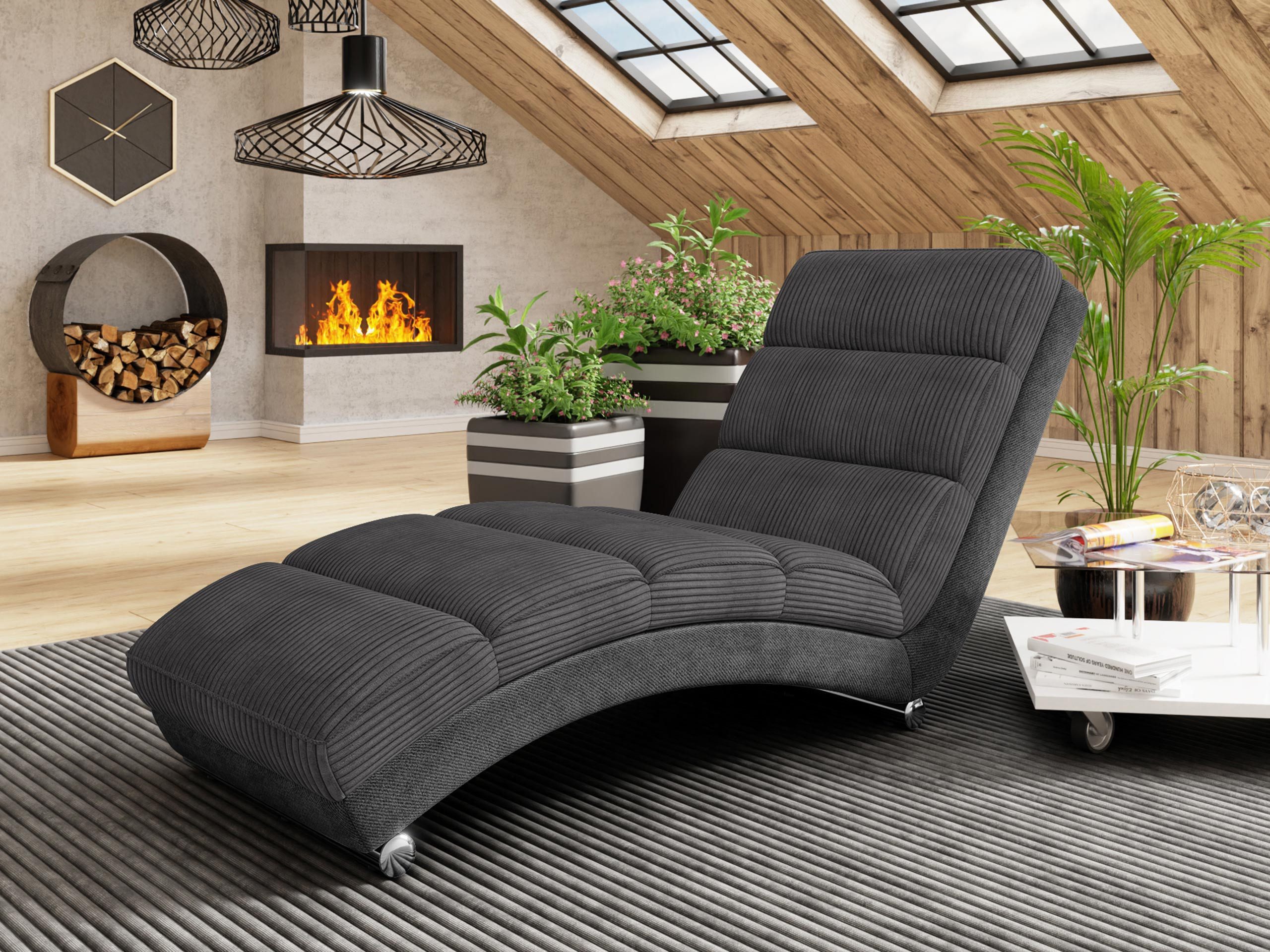 MIRJAN24 Sessel Holiday Cord, Liegesessel, Relaxliege mit verchromte Füße, günstig online kaufen