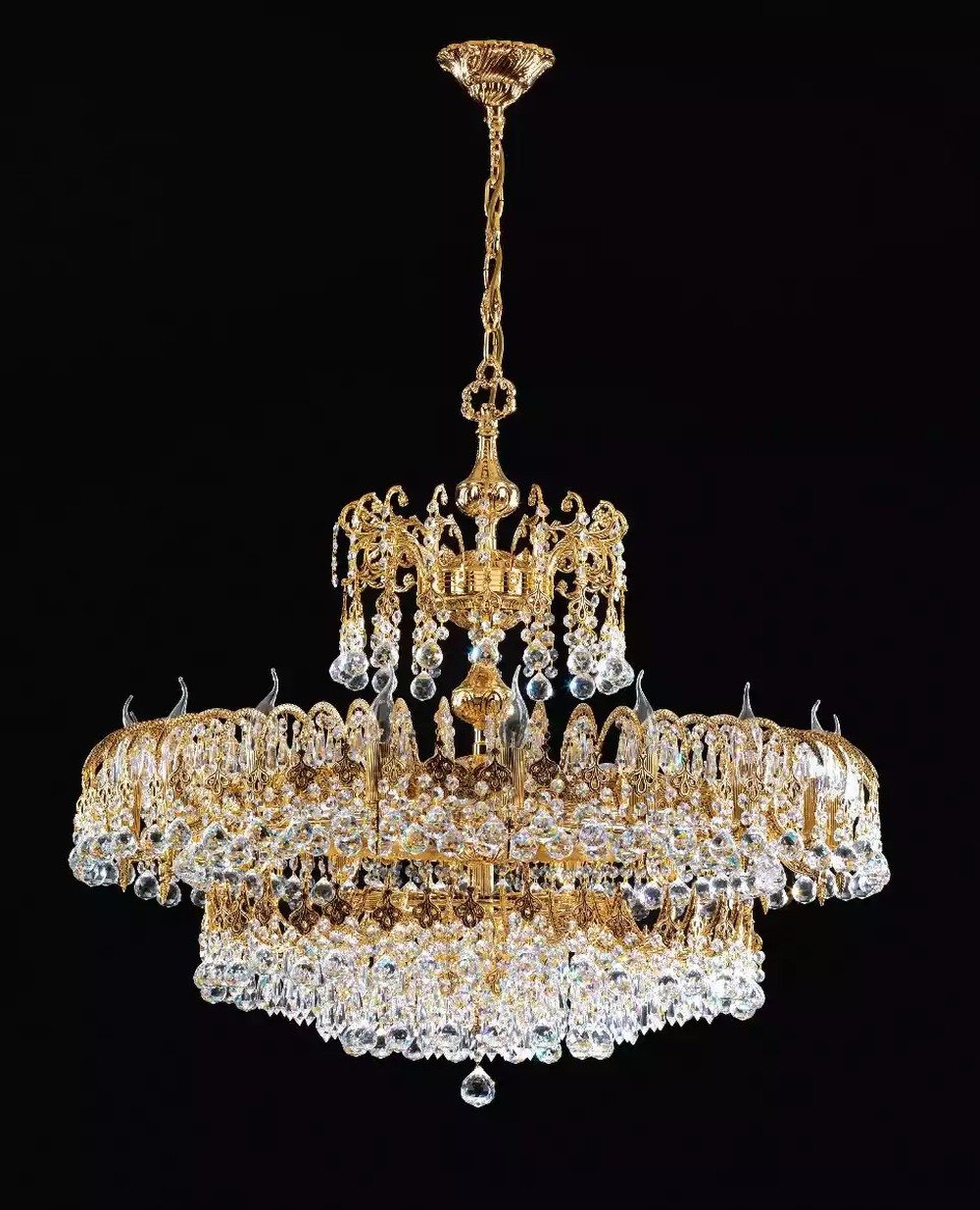 JVmoebel Hängeleuchte Moderne Deckenleuchte aus Metall in Gold mit Glasdetails, Made in Europa