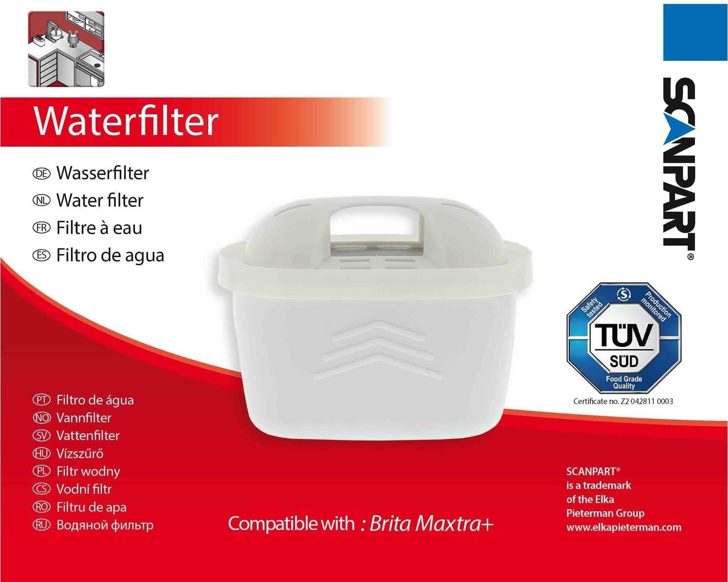 Scanpart Kalk- und Wasserfilter Wasserfilter Filter-Kartusche Ersatz-Filter, Filterkartuschen kompatibel mit Brita Maxtra Plus Maxtra+ Wasserfilter