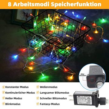 MDHAND Lichternetz 317 LED Lichtvorhang, 8 Modi, Wasserdicht für Outdoor, Zimmer, Party, Balkon deko