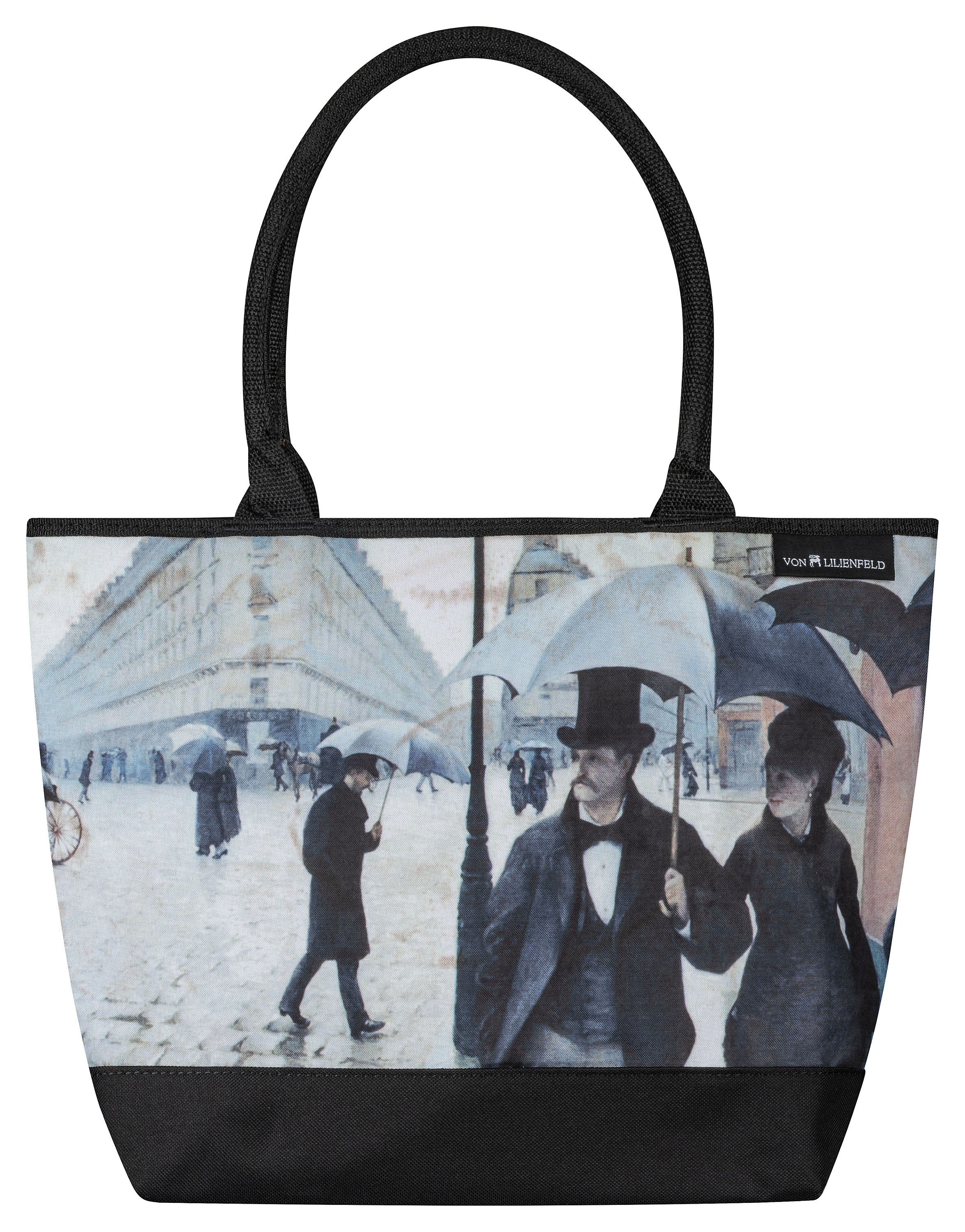 von Lilienfeld Handtasche Shopper Gustave Caillebotte: Paris im Regen Maße L42 x H30 x T15 cm, Kunstdruck auf der Vorderseite