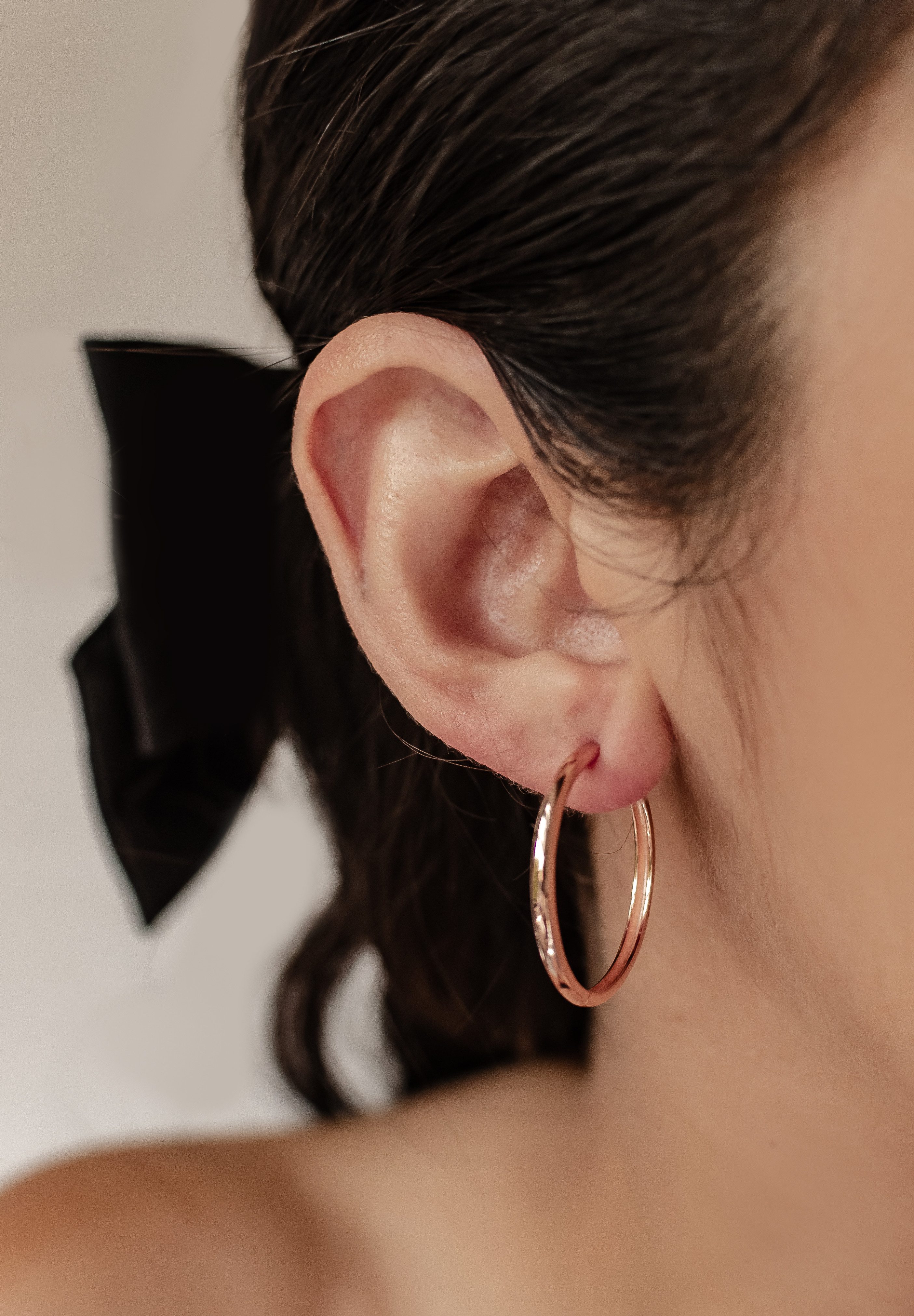 Hey Happiness Paar Creolen Silber 925 18K Roségold vergoldet, Basic Ohrring günstig online kaufen