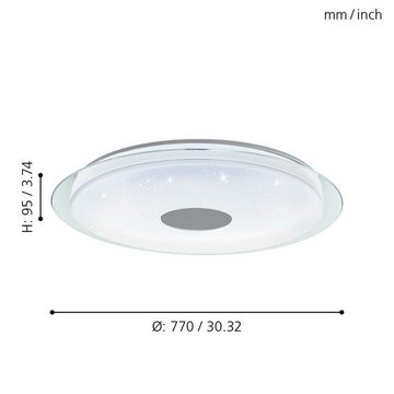 EGLO LED Deckenleuchte Lanciano-c, Leuchtmittel inklusive, Deckenleuchte, Wandlampe, mit Fernbedienung, RGB, dimmbar, Ø 77 cm