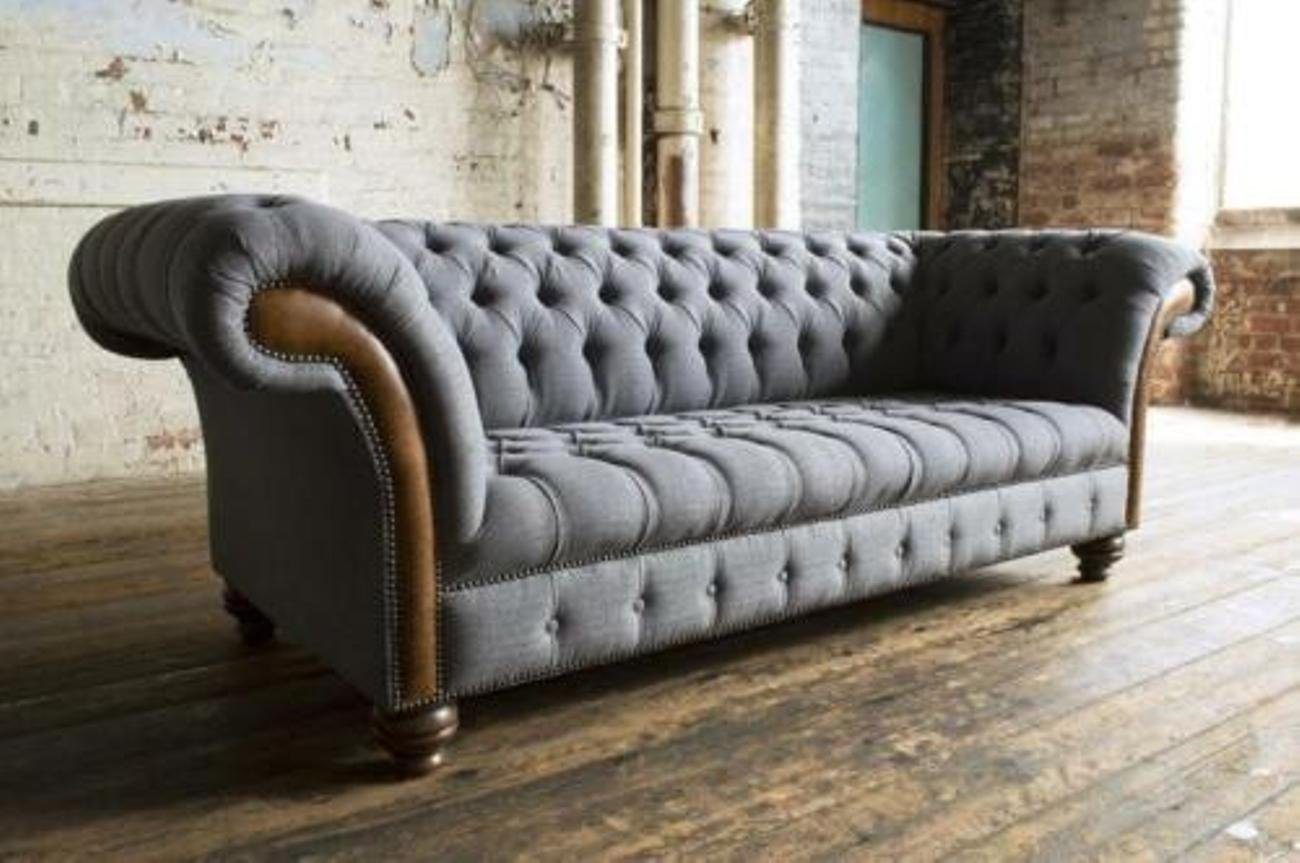 Made Chesterfield Couchen JVmoebel 3 Polster XXL Textil Europe Couch Sofa Elegante, in 3-Sitzer Sitzer
