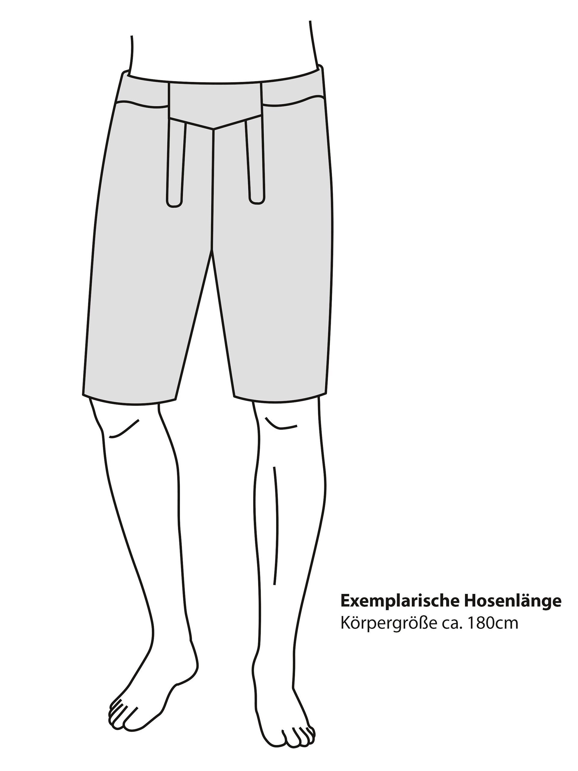 Trachtenlederhose Almbock (2-tlg) kurz Trachtenhose mittelbraun-gelb Franziskus