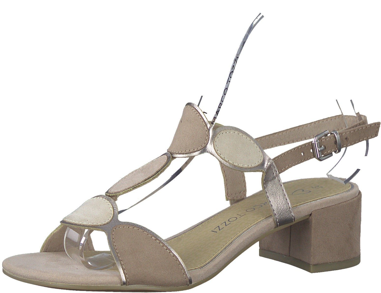 MARCO TOZZI Sandalette mit verstellbarer Schnalle beige kombiniert | Sandaletten