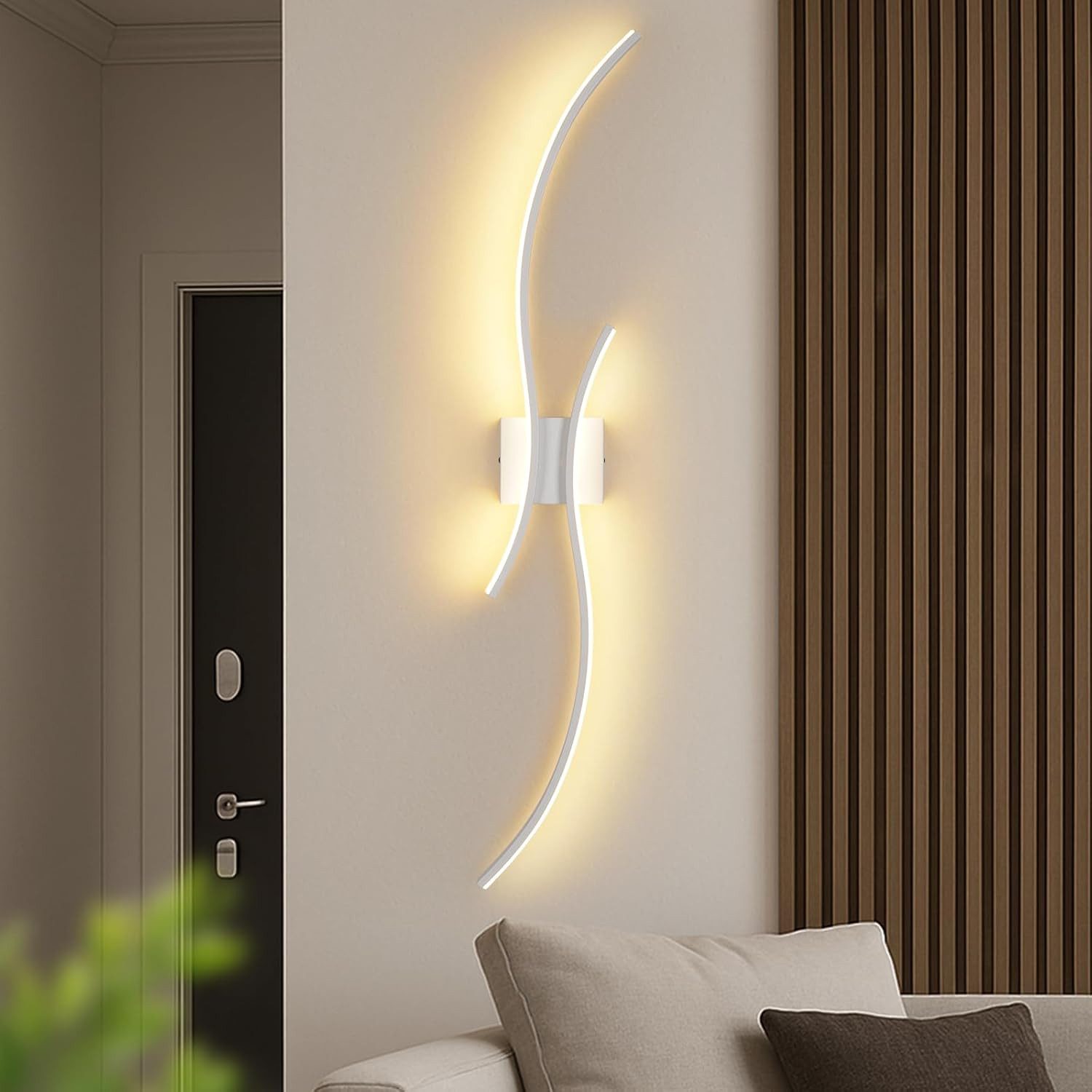 ZMH LED Wandleuchte Innen 14W 3000K Aluminium, vertikal und horizontal montierbar, LED fest integriert, Aluminium, Silikon, 1800lmfest, integriert vertikal/horizontal