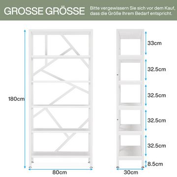 Tribesigns Bücherregal 180 cm Industrielles Bücherregal