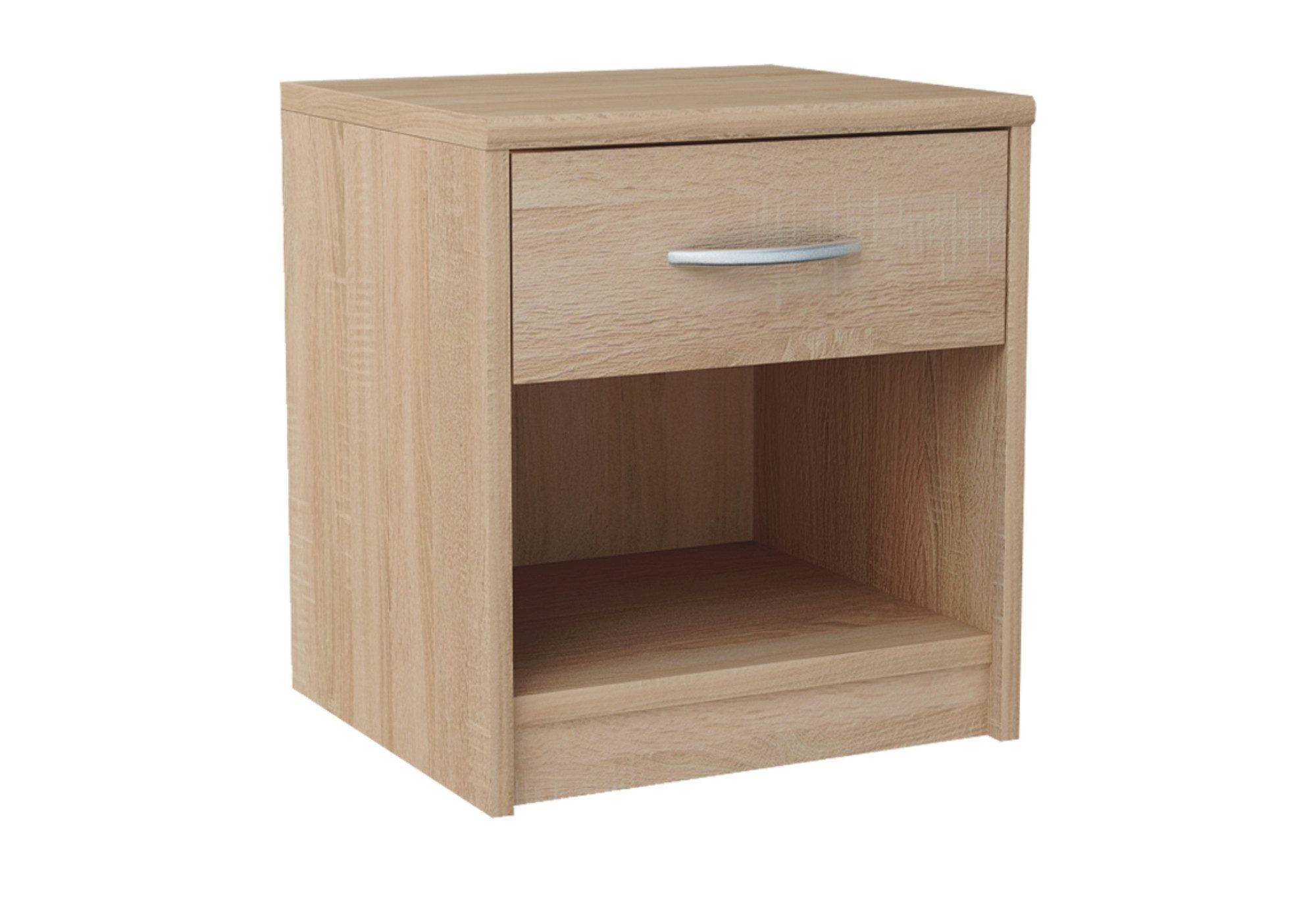 Home Collective Kommode mit 1 Schublade Nachttisch schmal mit matter Oberfläche (strapazierfähige Platte Ideal für Schlafzimmer, Wohnzimmer), 39 cm breit abgerundete Kanten und geräumiger Stauraum sonoma