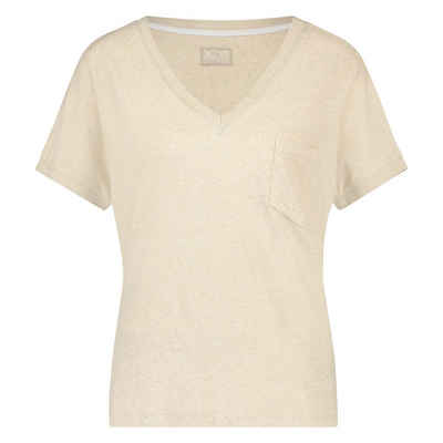 Nukus V-Shirt T-Shirt mit Leinen und V-Ausschnitt, versch. Farben (1-tlg)