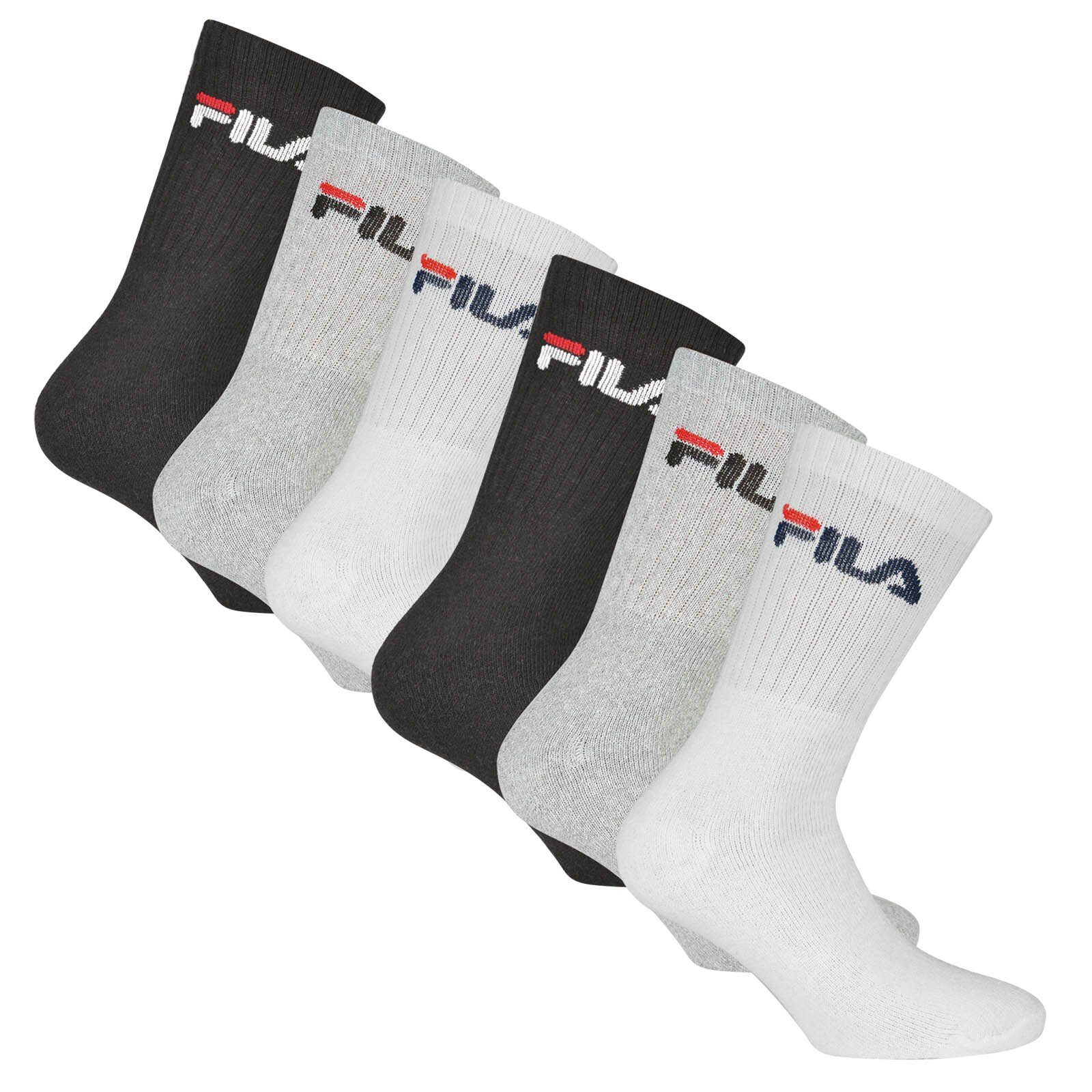 Socks, Socken, Sportsocken Frottee Fila Crew 6er Mehrfarbig Pack - Unisex