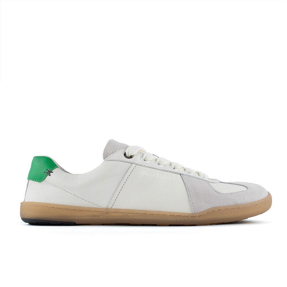 BLUSUN BLSN-200W white/green Barfußschuh (1 Paar, flexible Barfußsohle) Leder