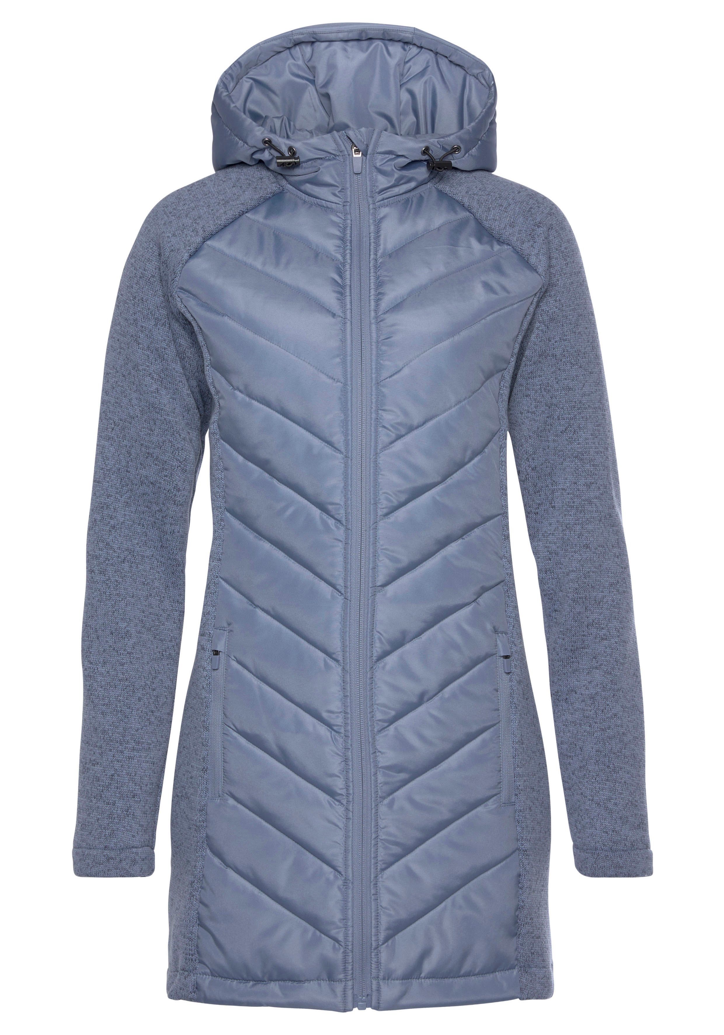 mit blau Vivance Strickfleece-Ärmeln Steppjacke