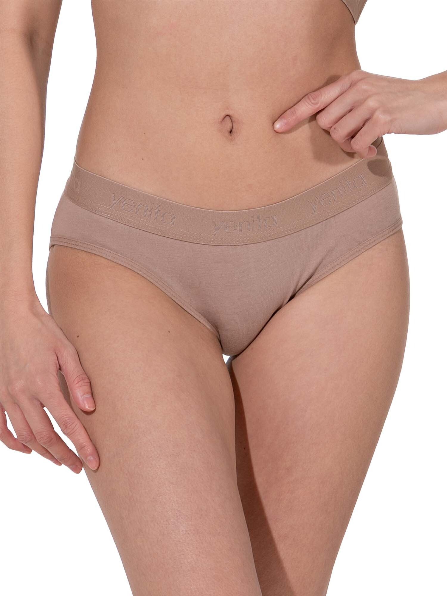 Yenita® Bikinislip Damen Slips mit elastischem Logobund (3-St) in angenehmer Baumwoll-Stretchqualität