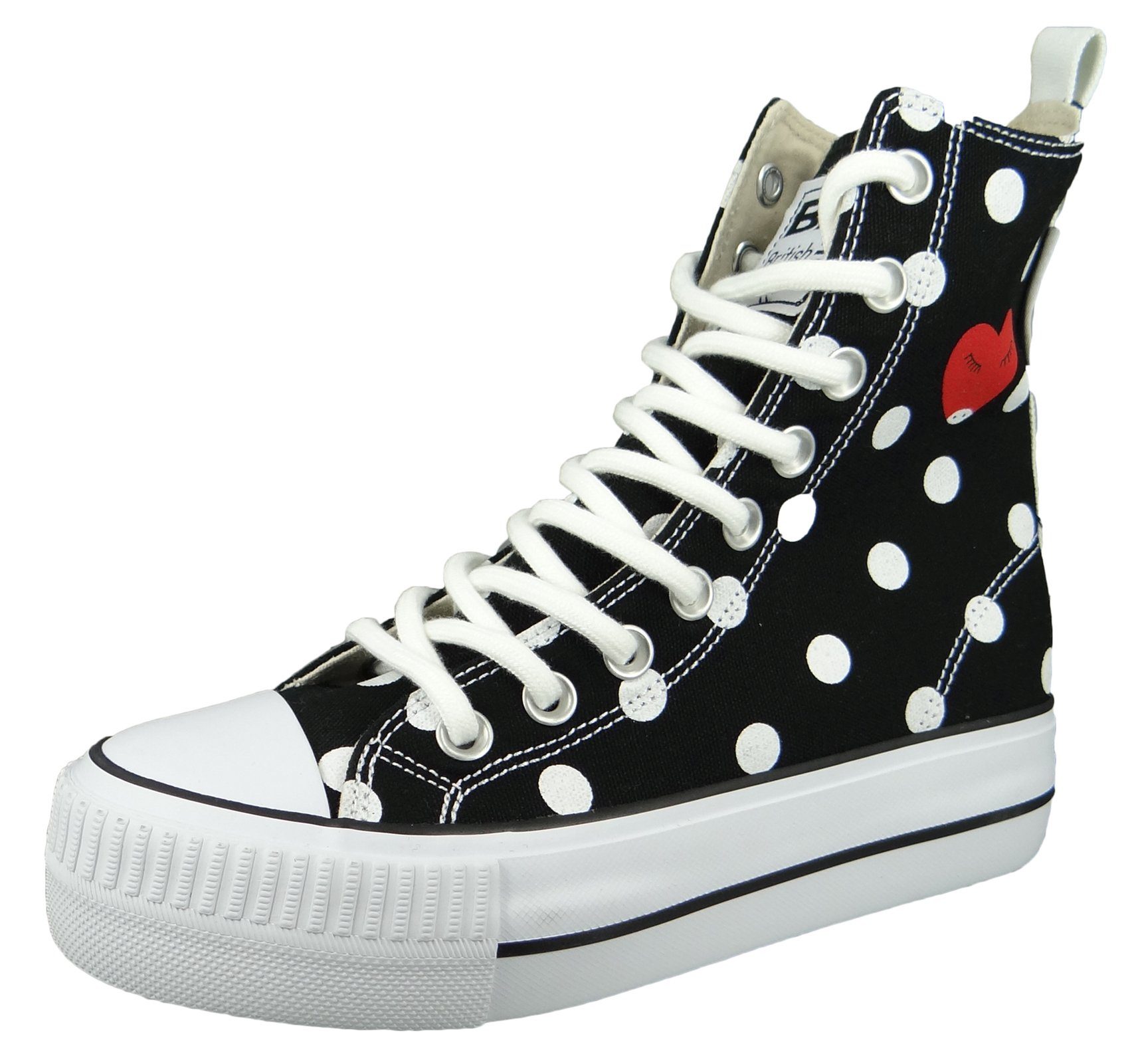British Knights B49-3704 01 Black/White/Heart Sneaker