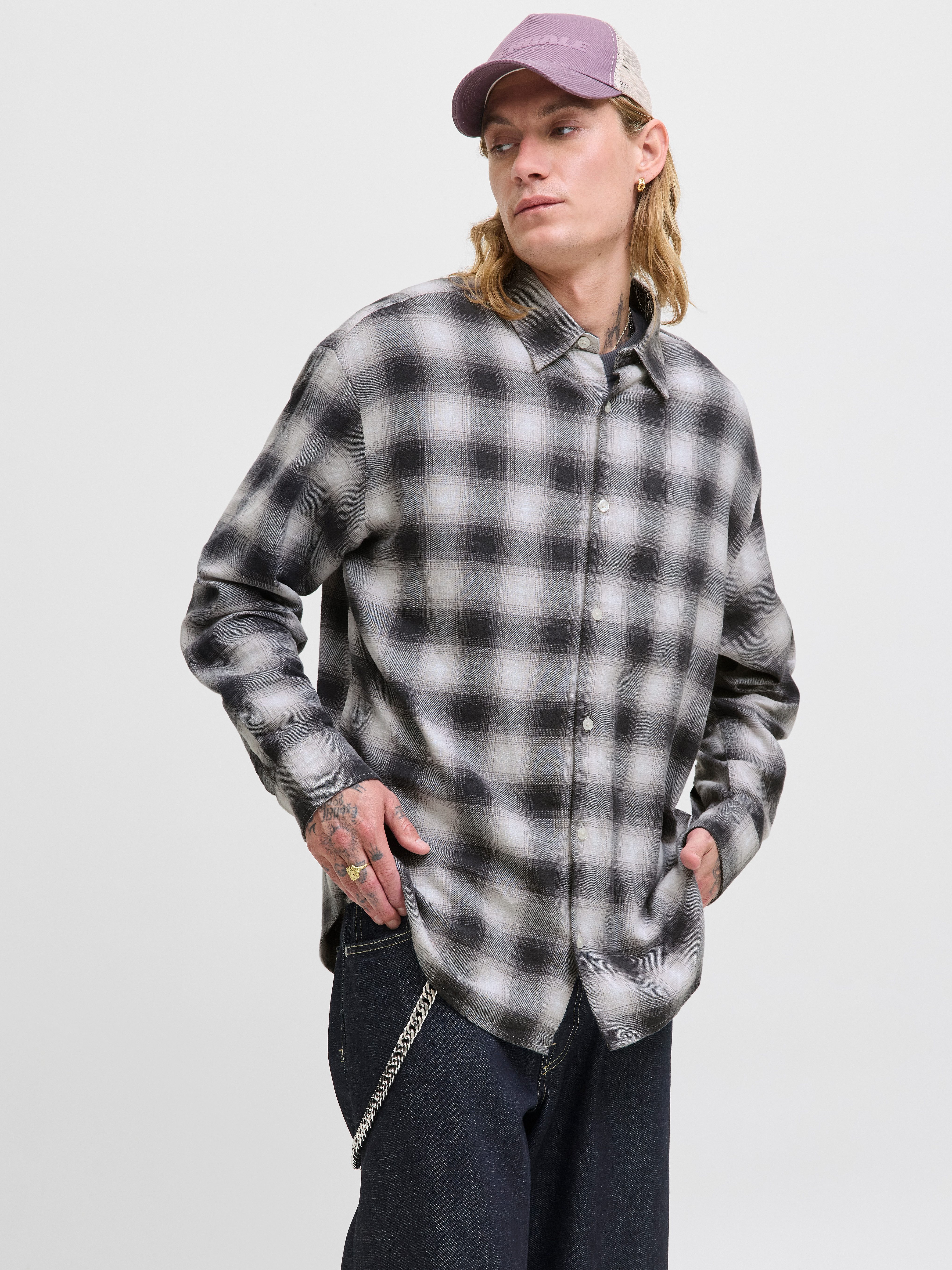 Jack & Jones Langarmhemd JCOCOVER CHECKED FLANNEL SHIRT LS