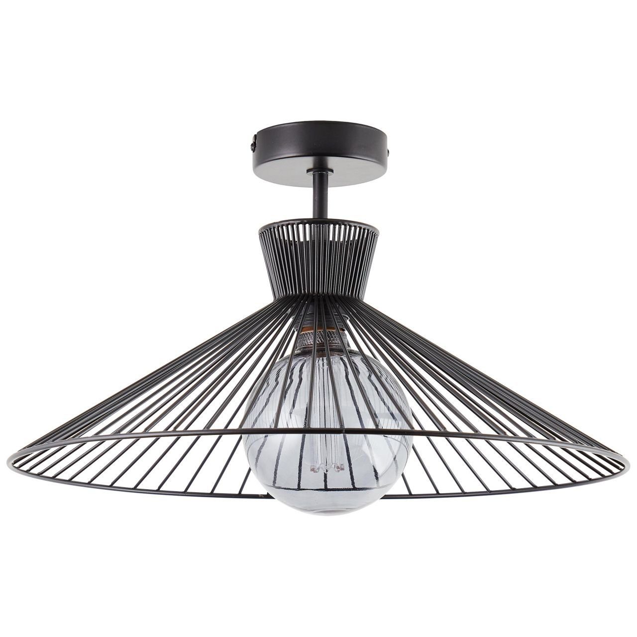 Brilliant matt, Deckenleuchte Für Lampe, Deckenleuchte Elmont, L A60, 52W, Elmont E27, 45cm schwarz 1x