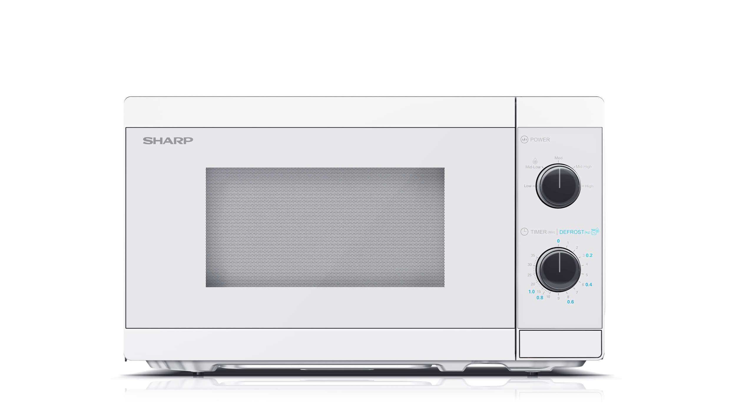 Sharp Mikrowelle YC-MS01E-C, 20L, 800W, Manuelle Steuerung, 5 Stufen, Kristallweiß