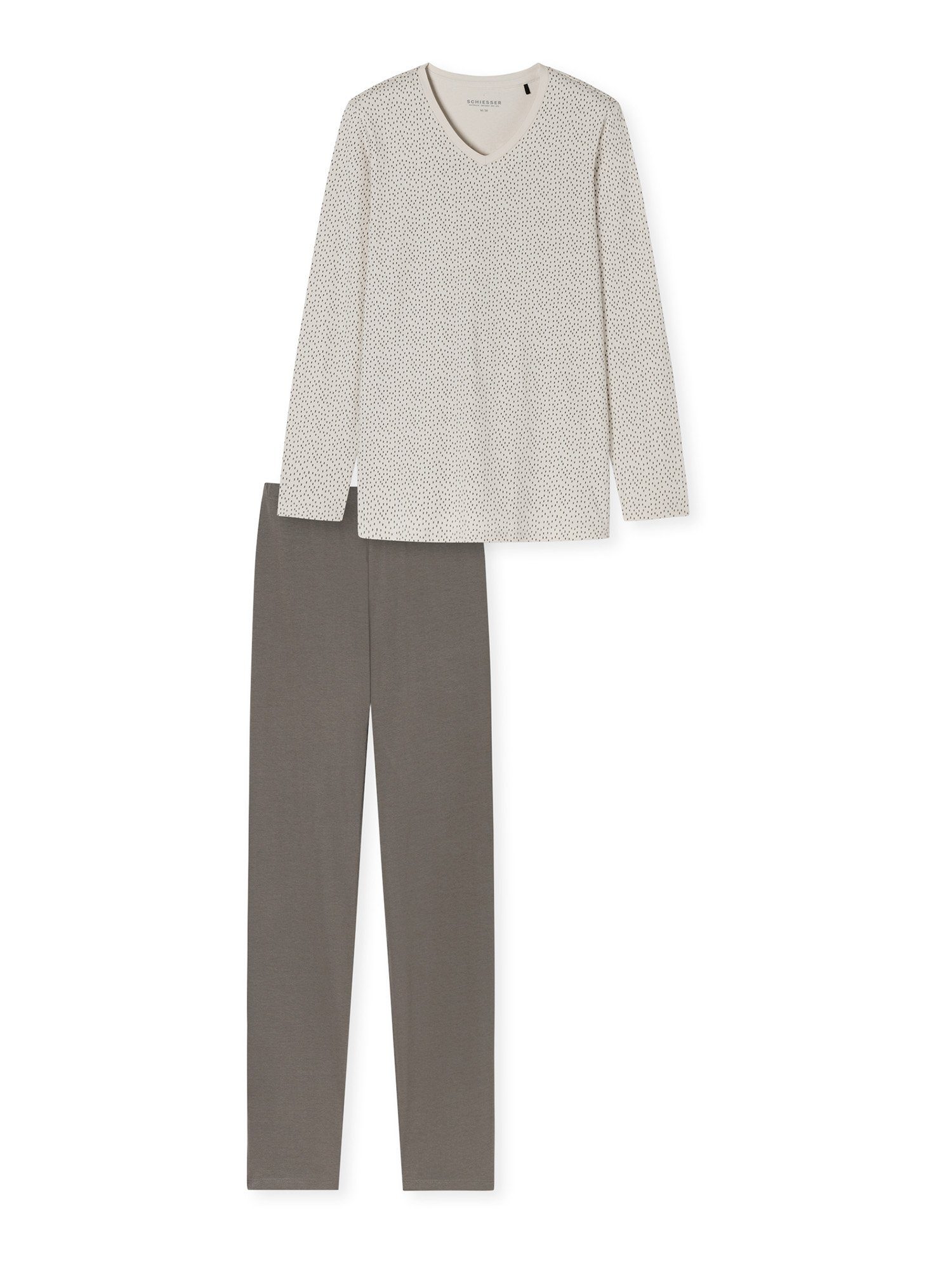 Schiesser Schlafanzug Comfort Essentials Damen Frauen taupe