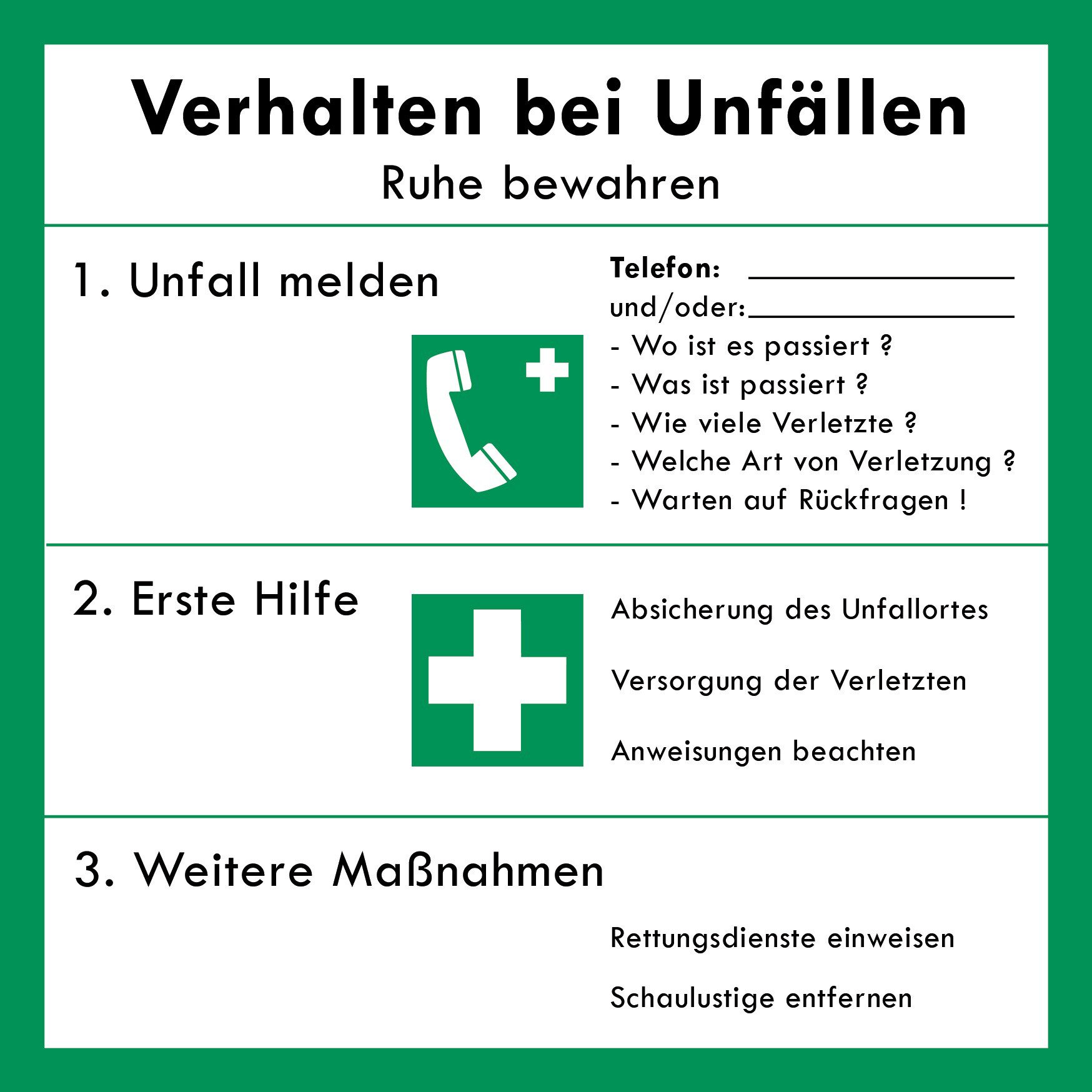 WM-Teamsport Erste-Hilfe-Set BG-Info-Paket Verbandbuch + Aushang + 2 Info-Aufkleber + 5 Wegweiser