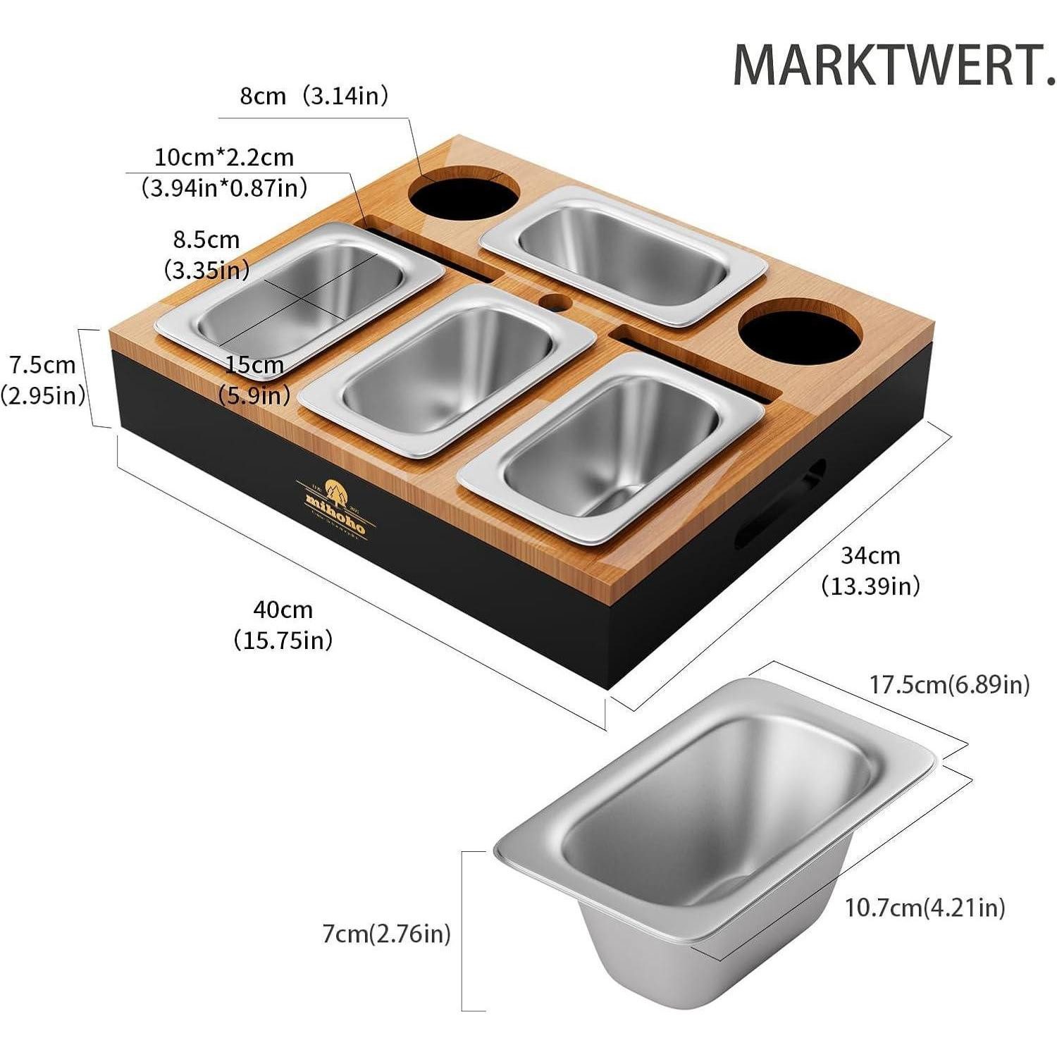 LuxusKollektion Couchtisch Couchbar Sofatablett Holz Snackschalen Biergeschenke Männer Schwarz