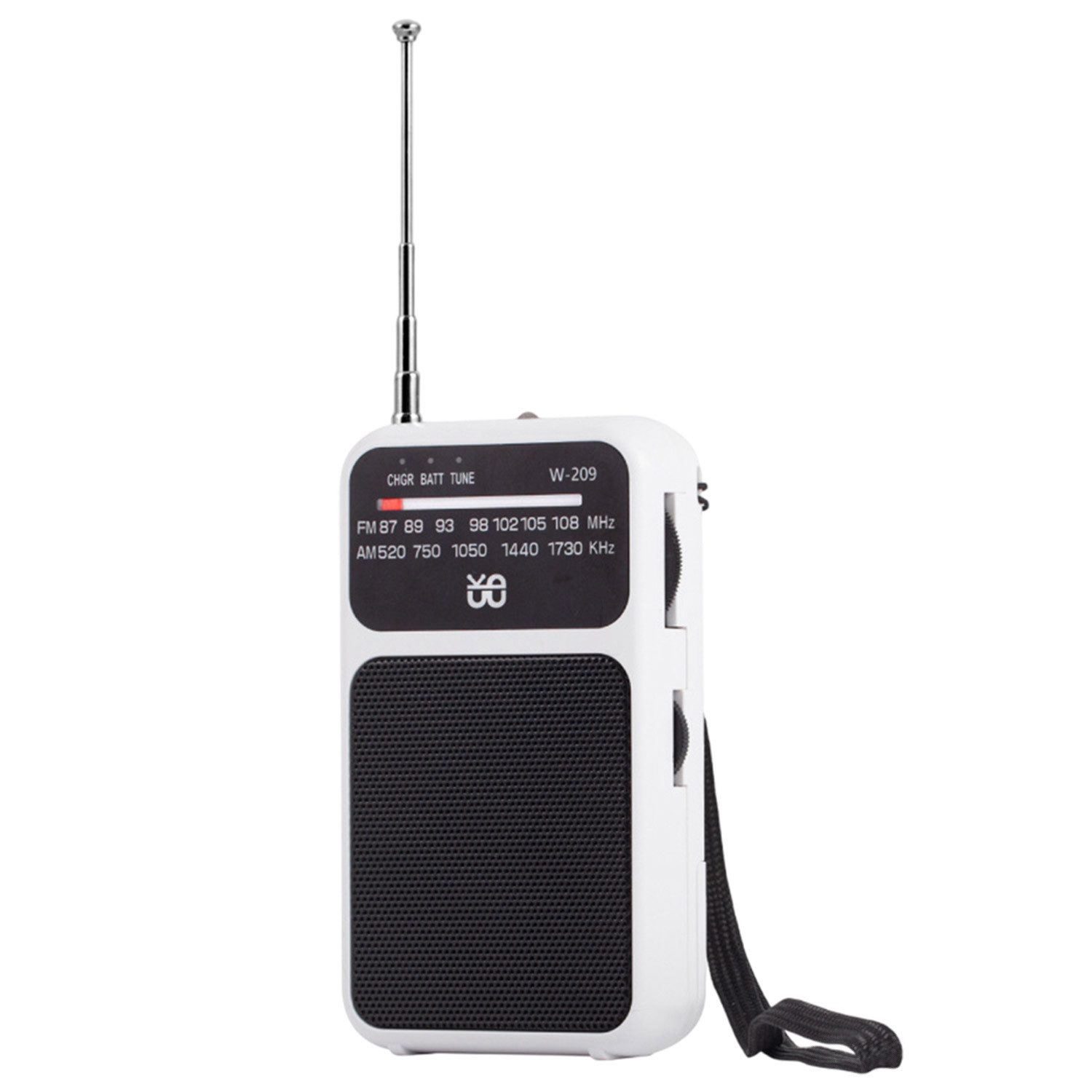 Refttenw Taschenradio AM/FM Tragbares Radio (mit Lautsprecher, Kopfhöreranschluss, LED-Taschenlampe)