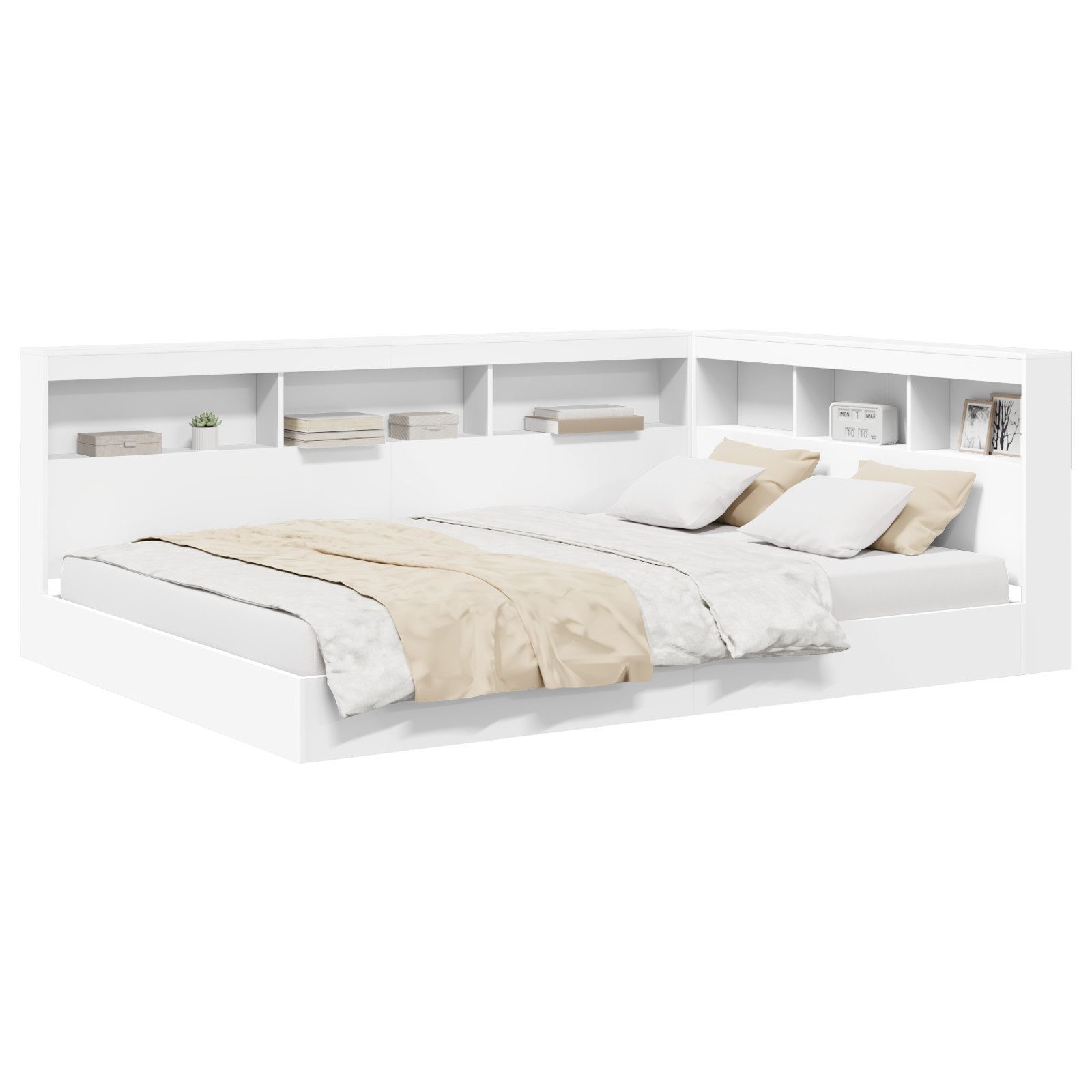 vidaXL Bett Bücherregalbett Weiß 160x200 cm günstig online kaufen