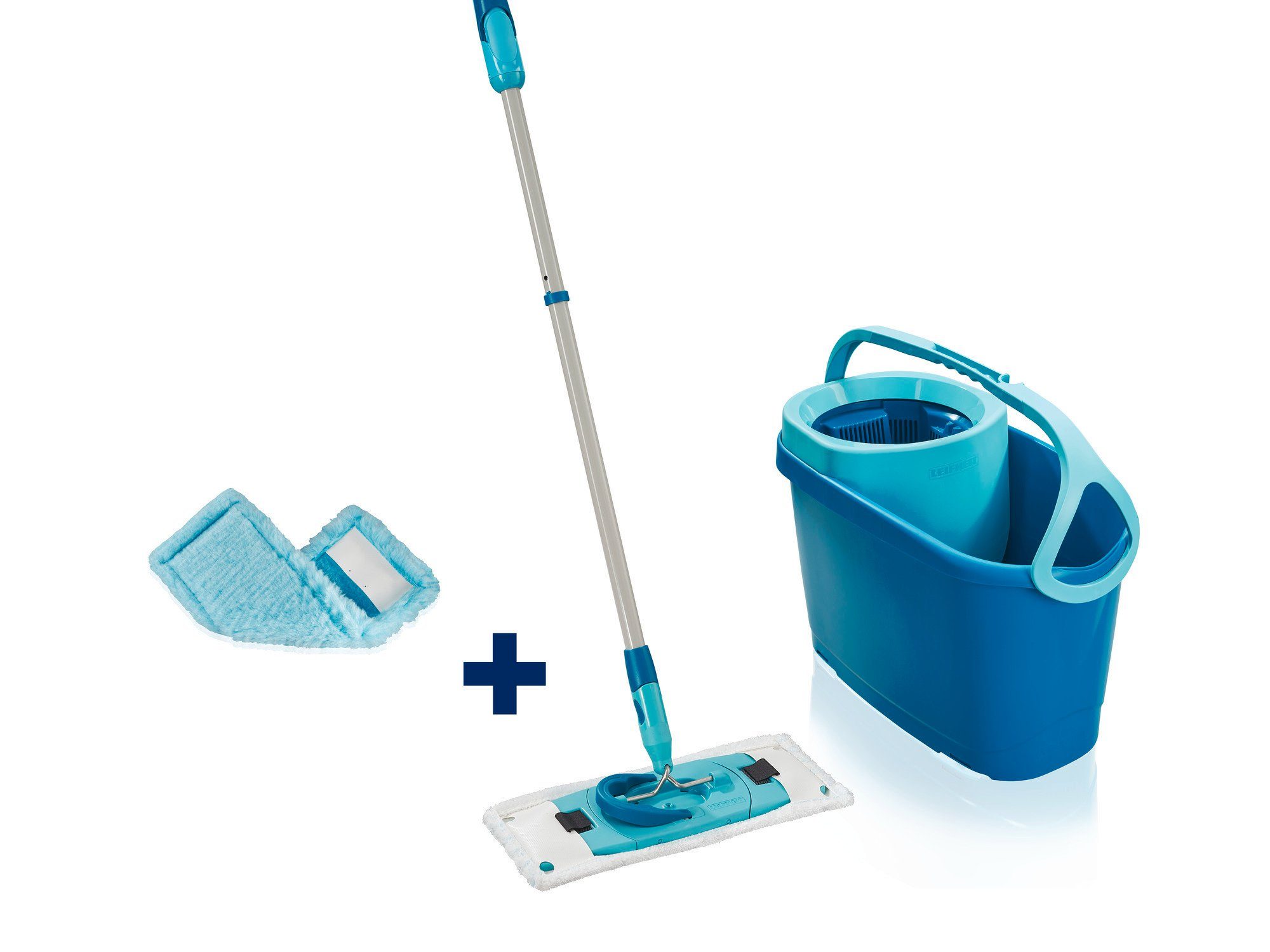 Leifheit Wischbezughalterung Set CLEAN TWIST M Ergo (micro duo) + duster static