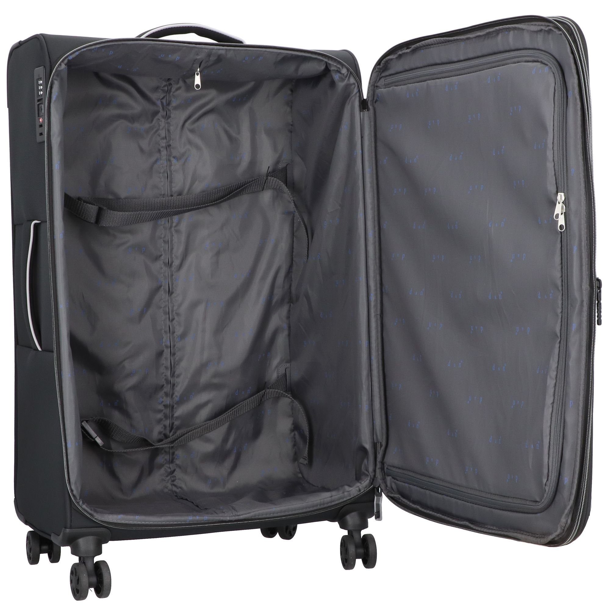 D&N Weichgepäck-Trolley Travel Line 9204, 4 Rollen, Polyester