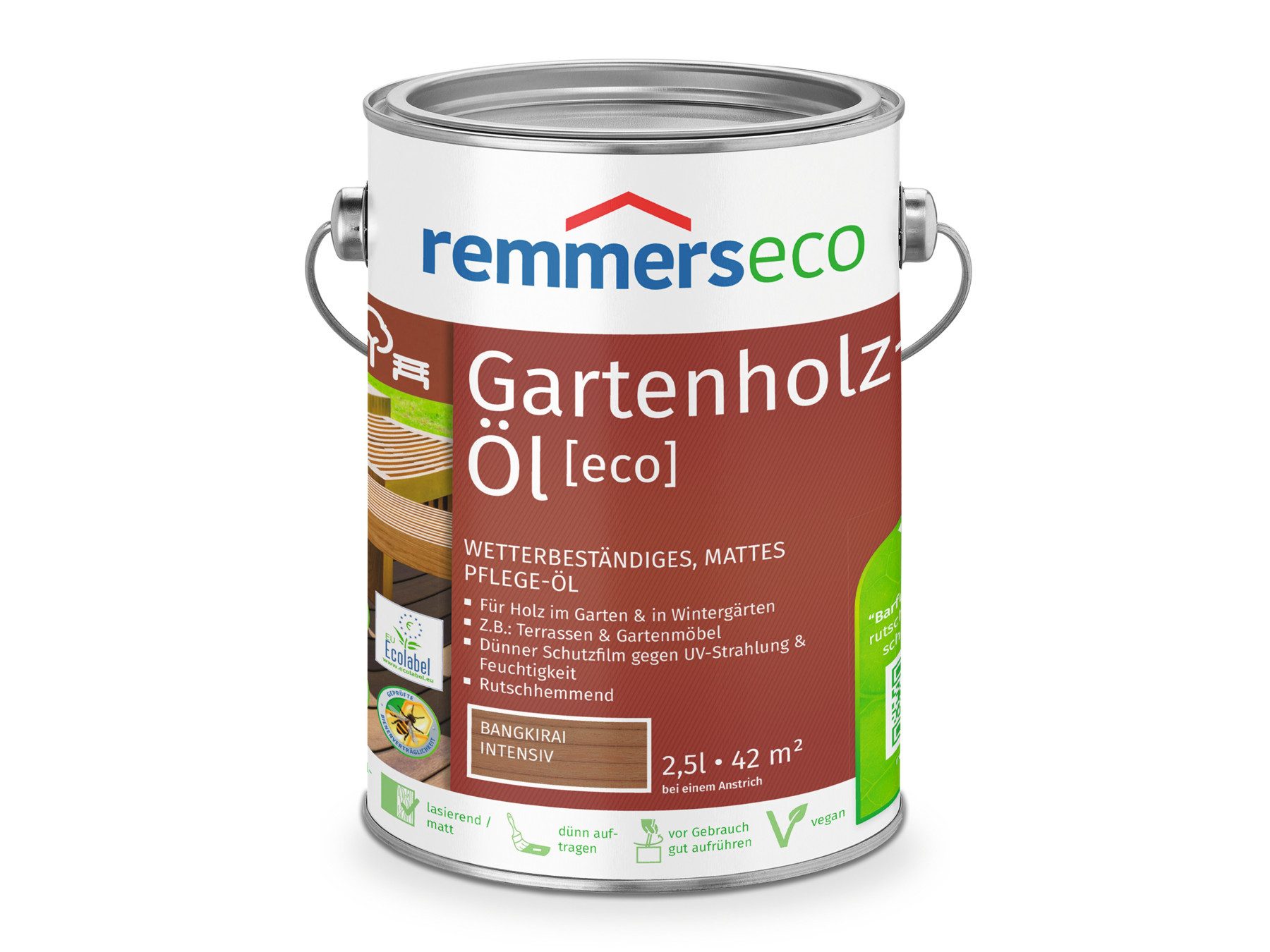 Remmers Bangkirai-Öl [eco] 2,5 Liter Holzpflegeöl, optimal für Bangkirai Gartenmöbel, Terrassen, bienenverträglich