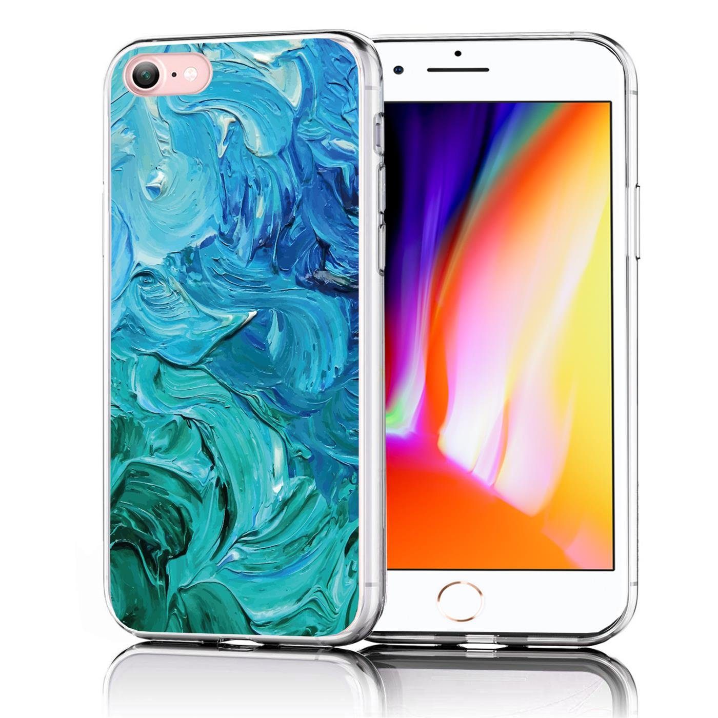 CoolGadget Handyhülle Handy Case Silikon Motiv Series für Apple iPhone 7 / 8 / SE 2020 2022 4,7 Zoll, Hülle hochauflösendem Muster für iPhone SE 2. iPhone 5/5s Schutzhülle