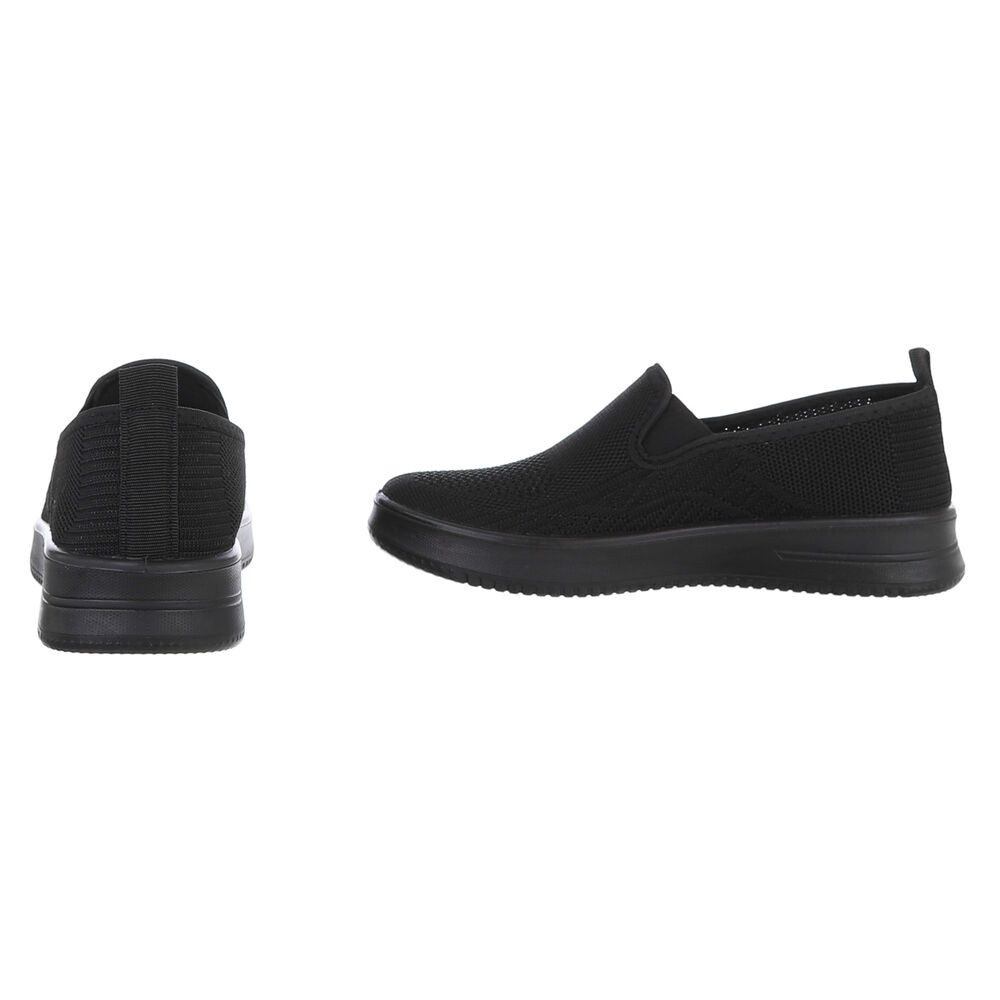 Ital-Design Damen Low-Top Freizeit Slipper (88843577) Flach Sneakers Low in Schwarz