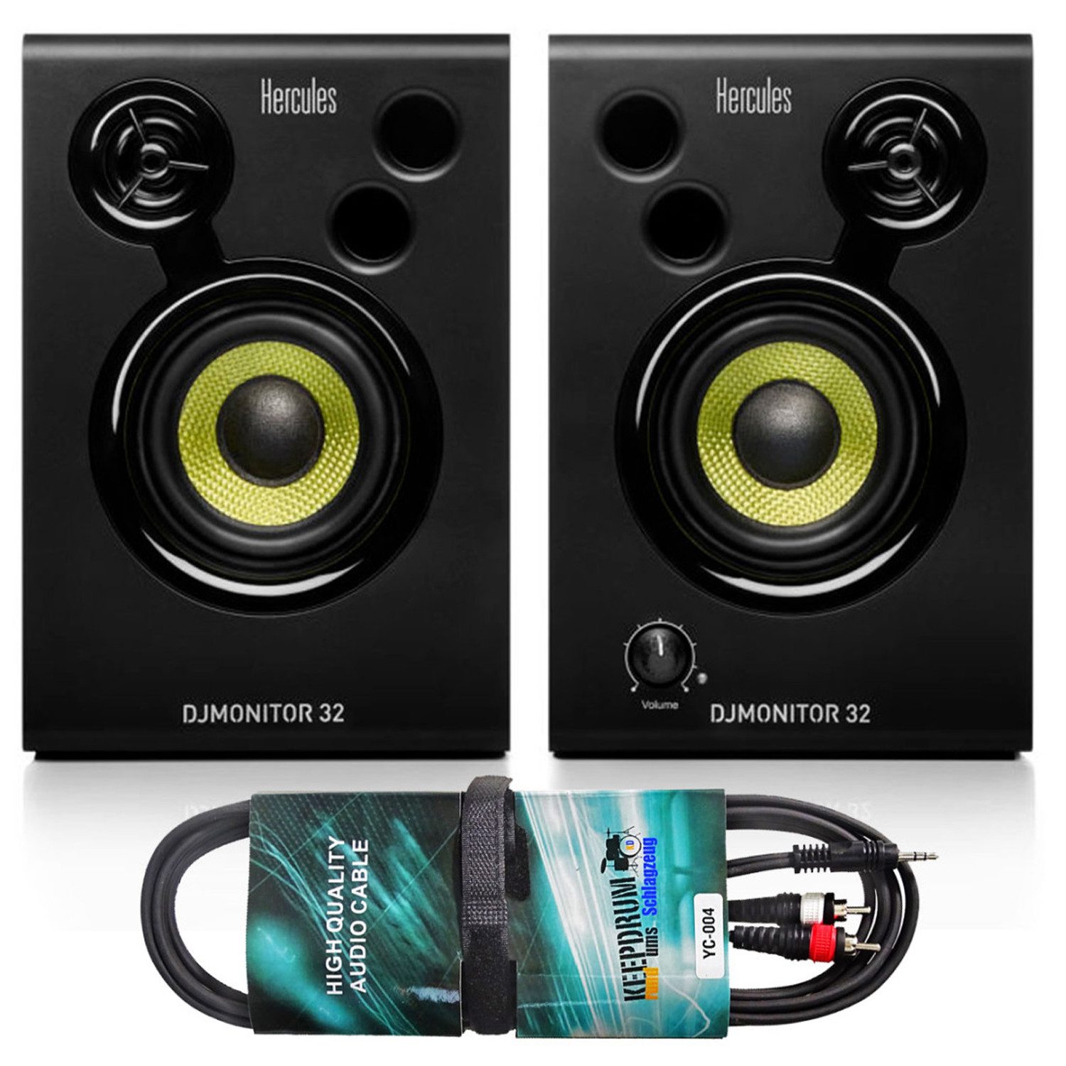 Hercules DJ Monitor 32 Boxen mit Audiokabel Lautsprecher